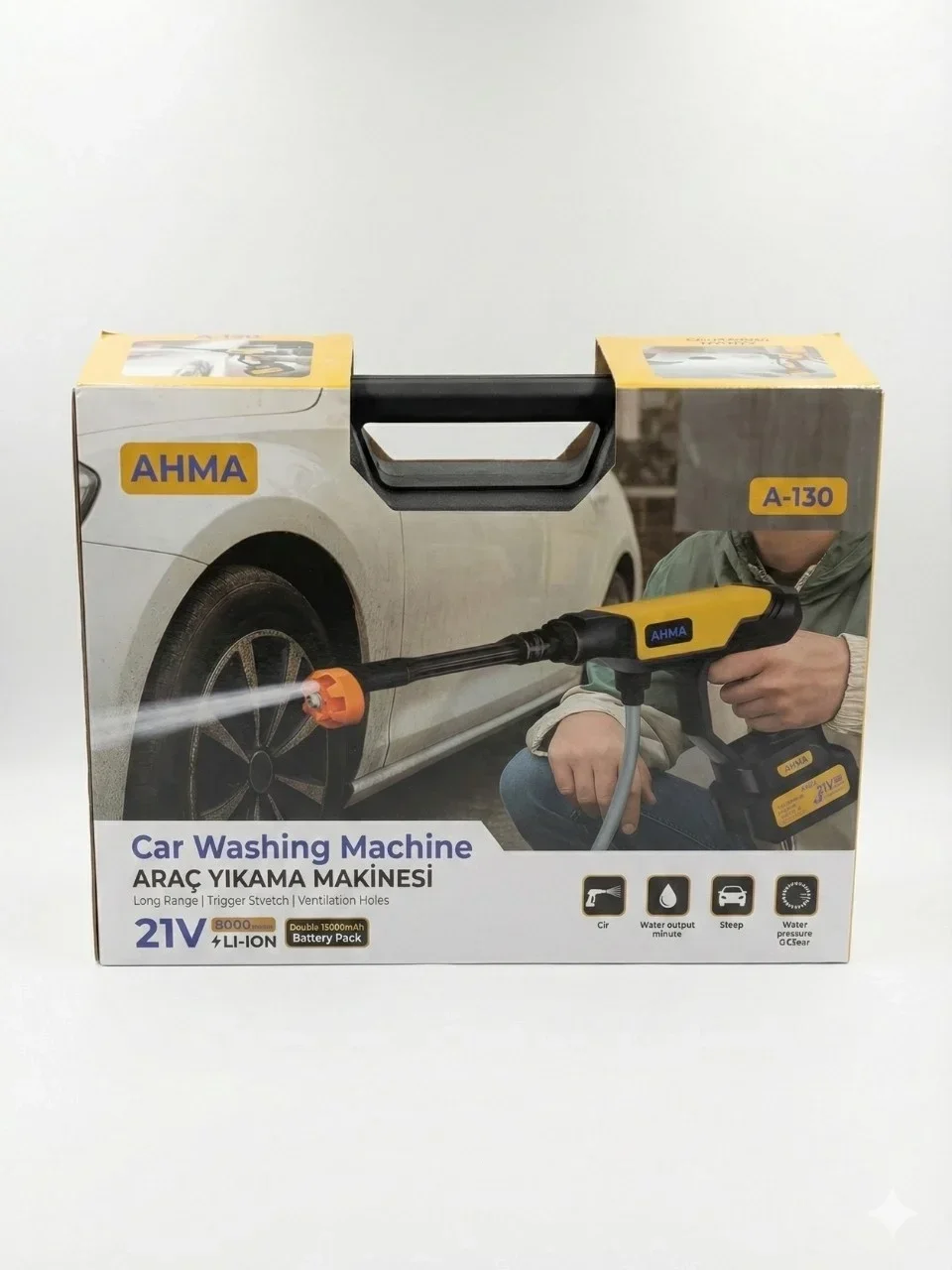 Akülü Basınçlı Araç Yıkama Makinesi | 21v Çift Batarya | 175 Psı Güç | 3.6l/dk Su Akışı A-130 Bx40 Fiyatı, Yorumları ve Özellikleri