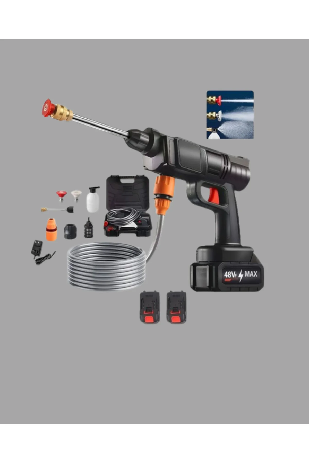 Akülü Basınçlı Yıkama Tabancası 450PSI Su Püskürtme Makinesi - Li