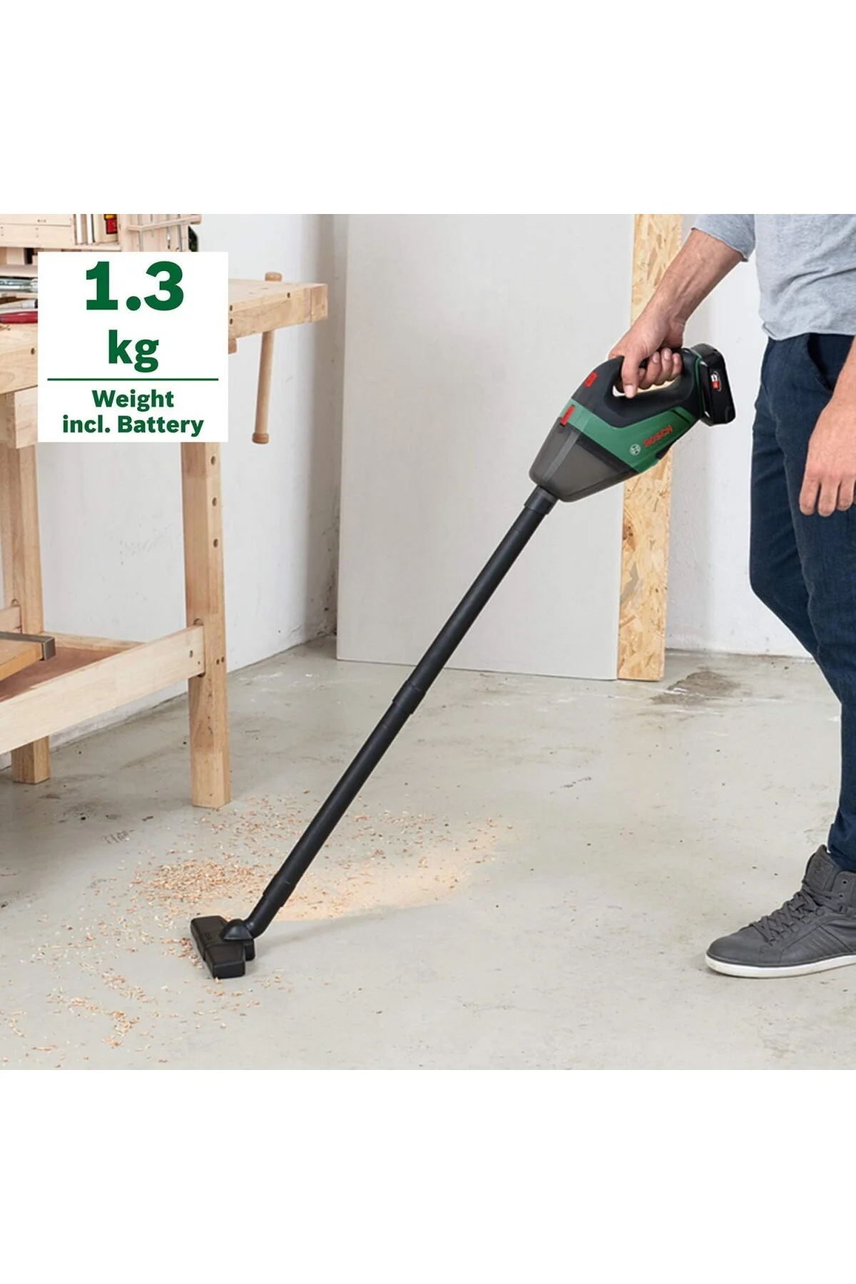 akülü elektrikli süpürge UniversalVac 18 (2,5 Ah akü, 18 Volt sis
