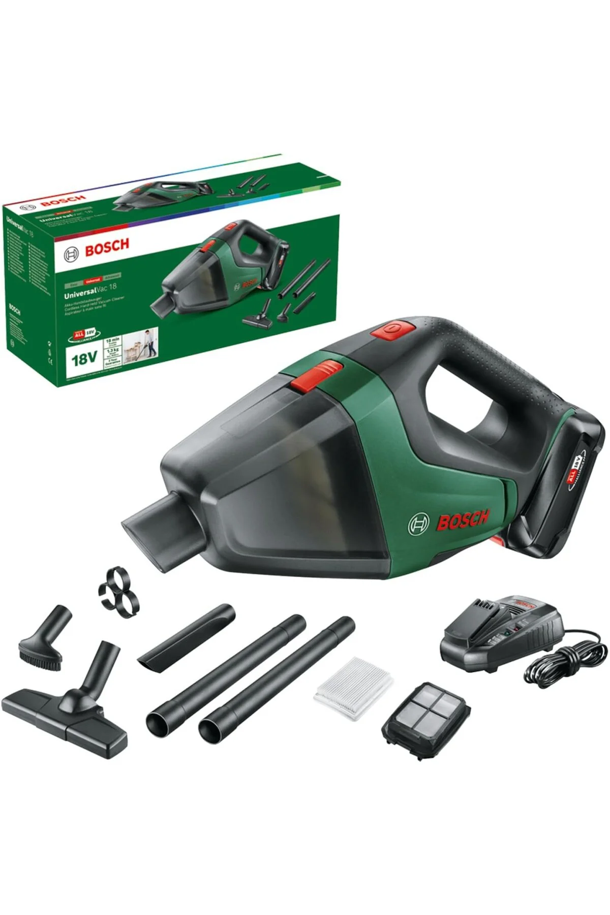 akülü elektrikli süpürge UniversalVac 18 (2,5 Ah akü, 18 Volt sis