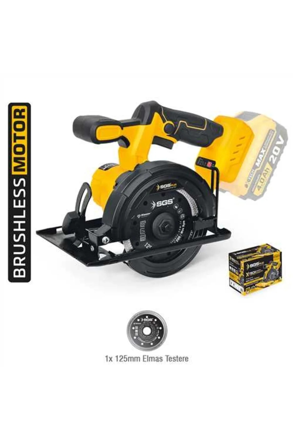AKÜLÜ GRANİT&MERMER KESME MAKİNESİ 125 MM (KÖMÜRSÜZ MOTOR) (SOLO 