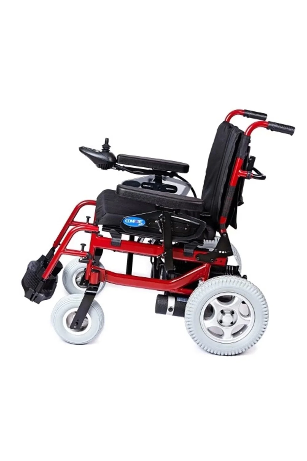 Akülü Sandalye Bordo | 340W Motor, Yatar Sırt, Katlanır Alüminyum Şase, 130 kg, Allure Akülü Sandalye Bordo | 340W Motor, Yatar Sırt, Katlanır Alüminyum Şase, 130 kg, Allure