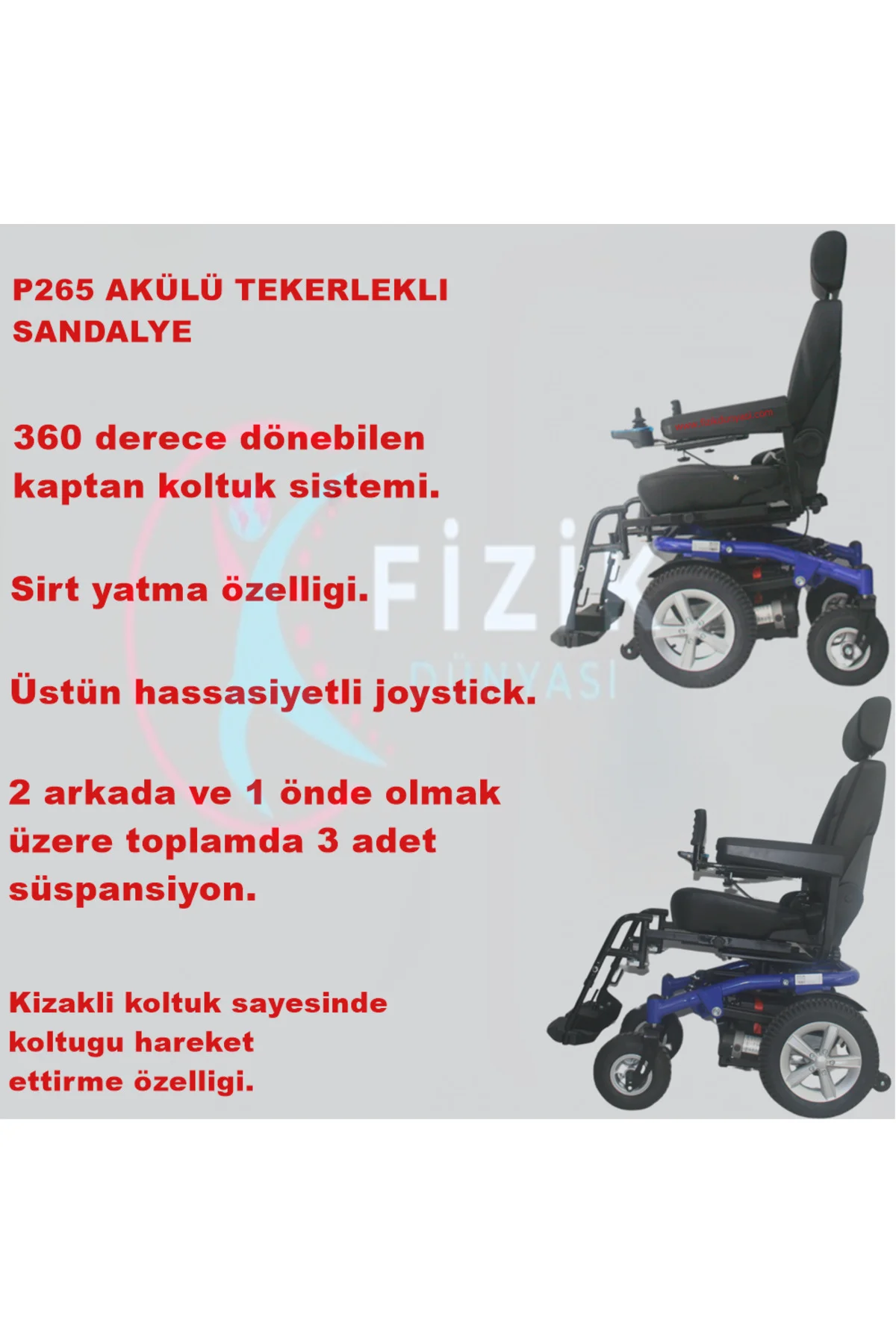 Akülü Tekerlekli Sandalye 40 kilometre P265 Arazi Tip