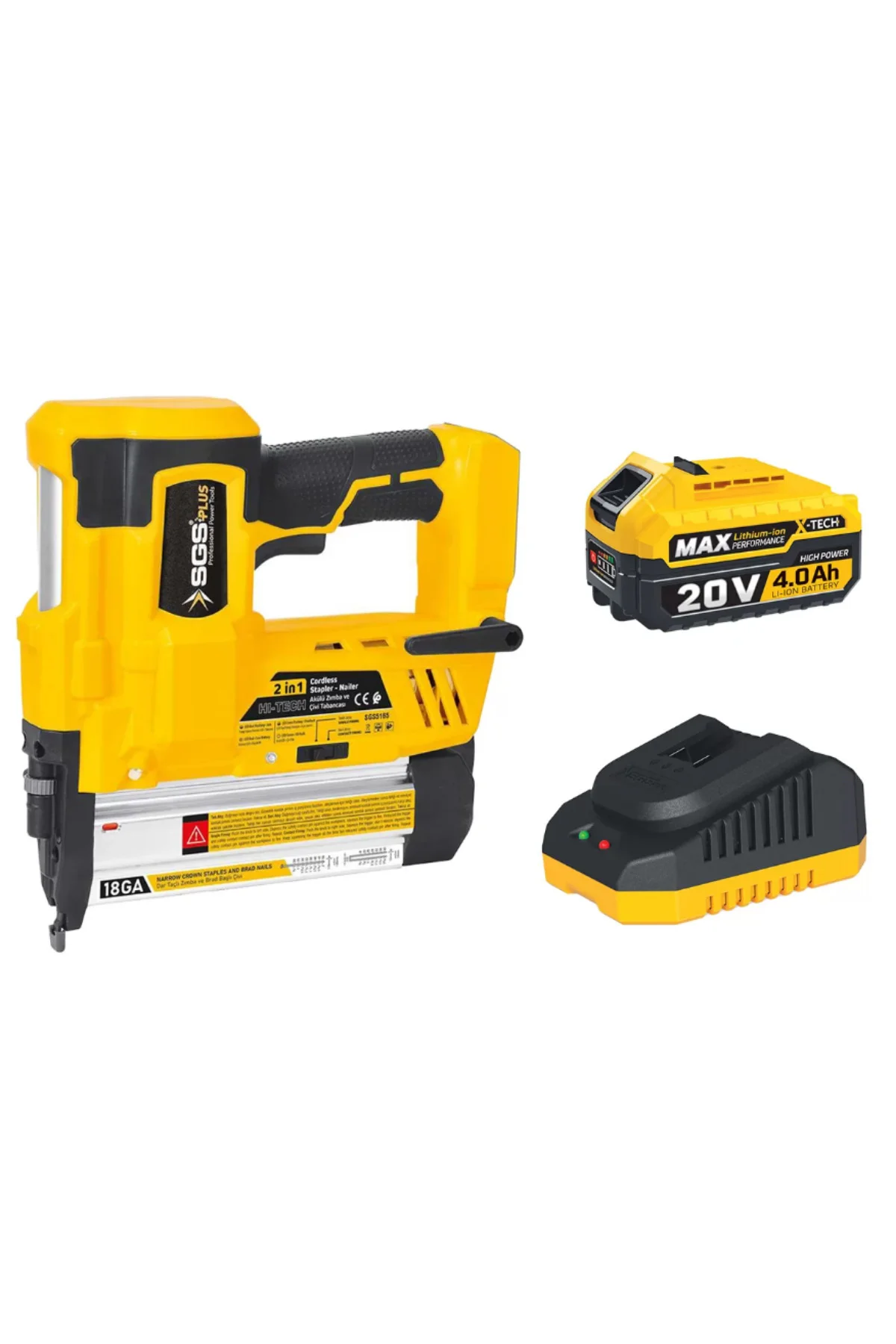 AKÜLÜ ZIMBA VE ÇİVİ TABANCASI SETİ 20 V (1X4.0 Ah)
