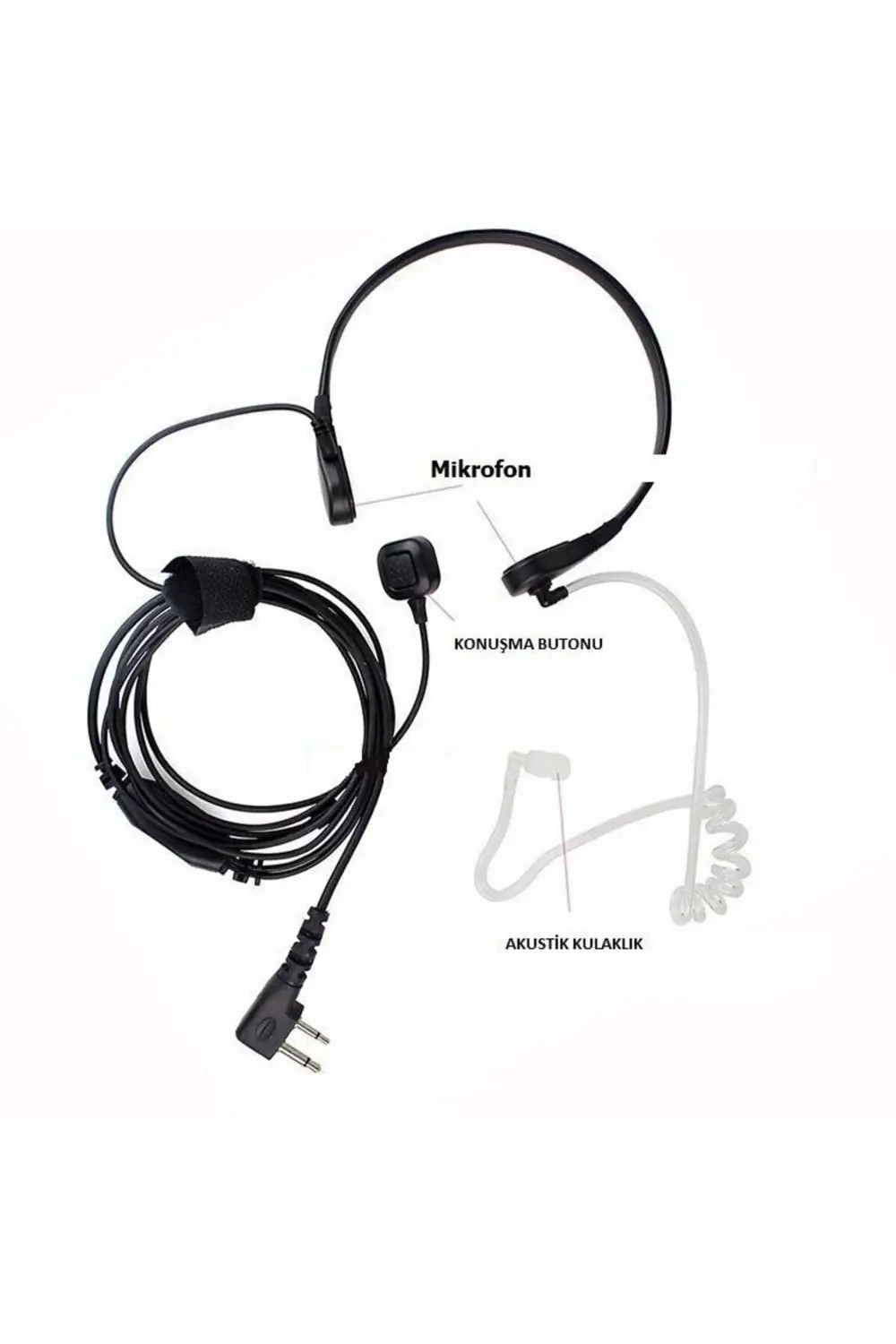 Akustik Boğaz Mikrofonu Telsiz Kulaklığı