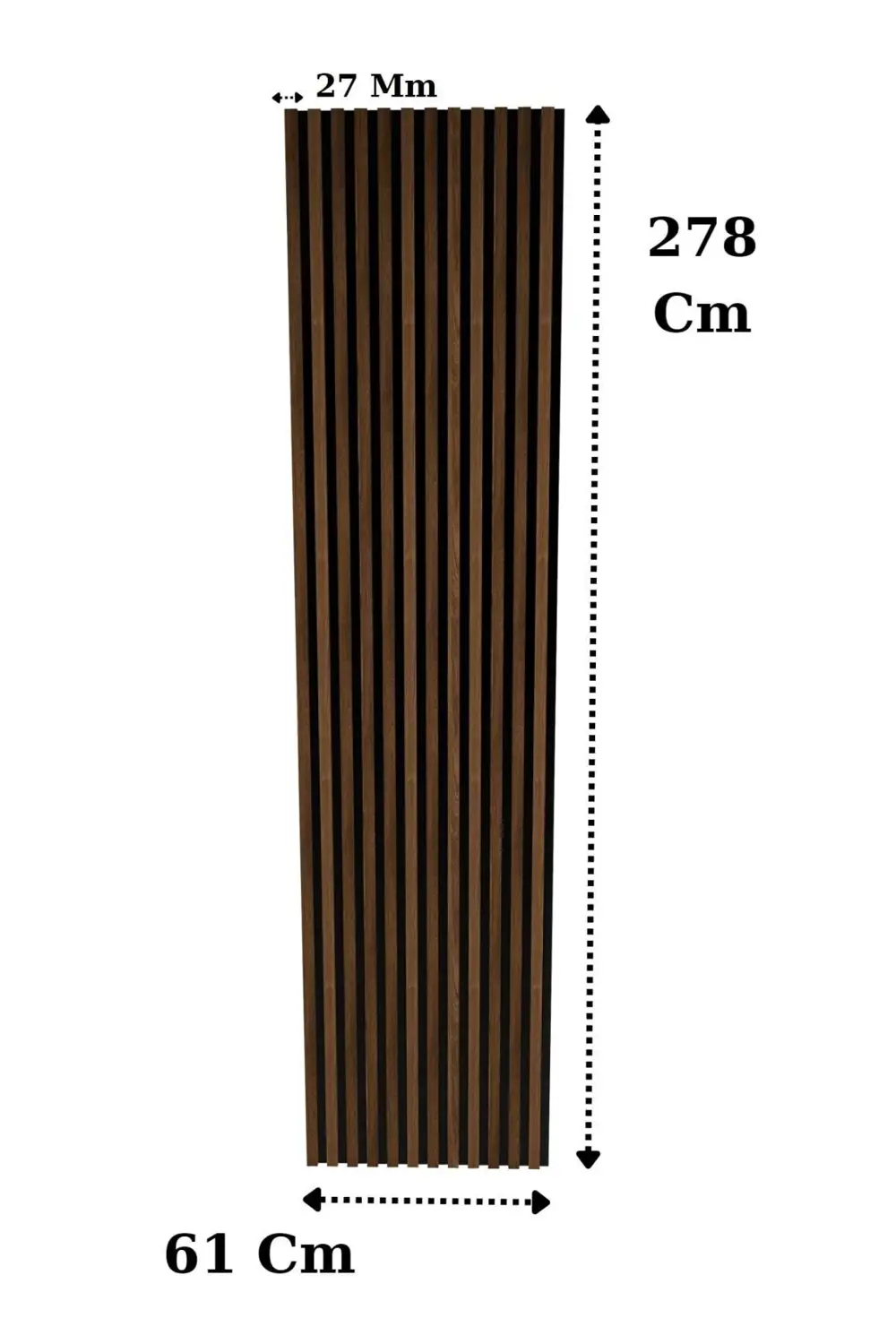 Akustik Duvar Paneli MDF Duvar Paneli 61x278 cm Akupanel Dekorati