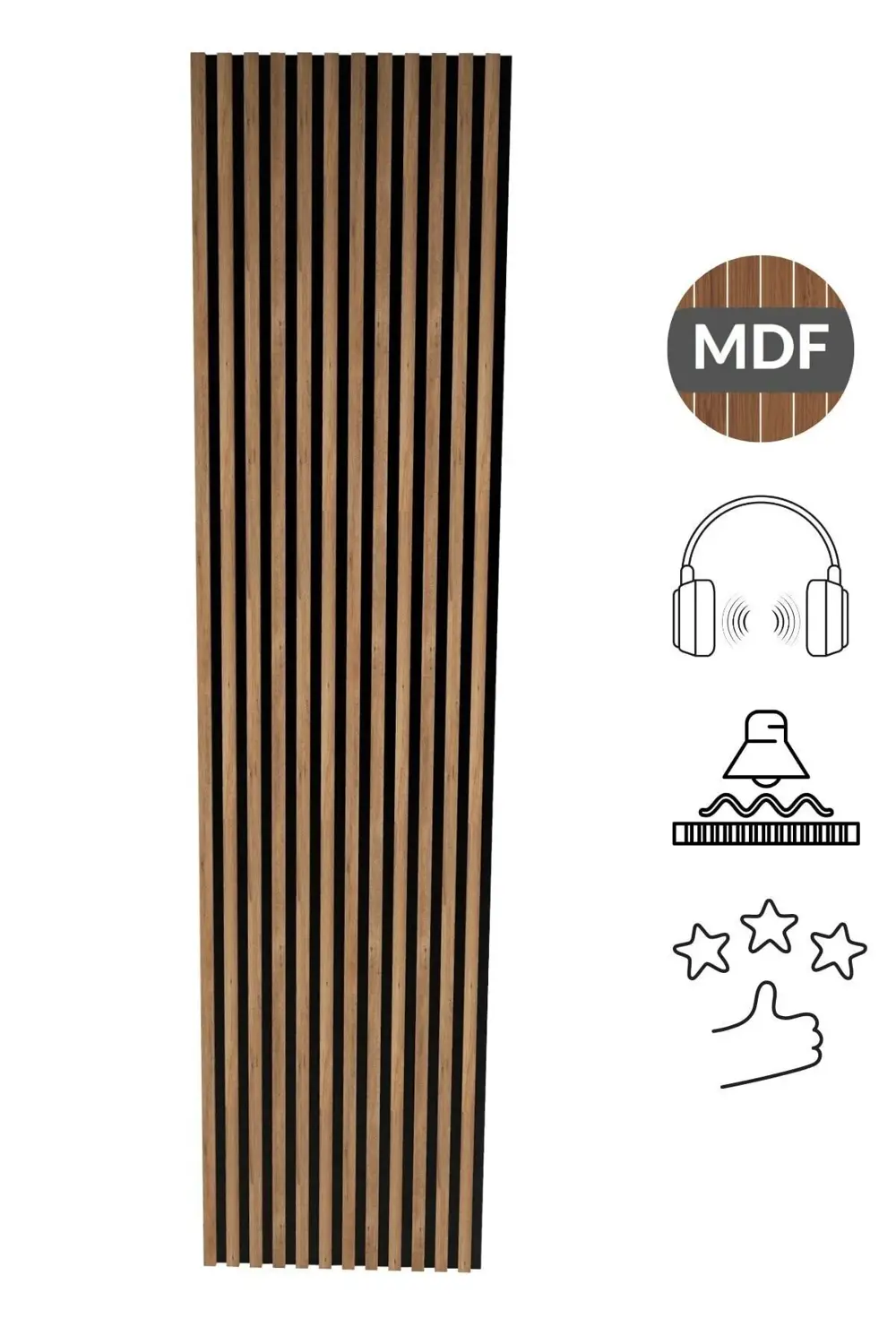 Akustik Duvar Paneli MDF Duvar Paneli 61x278 cm Akupanel Dekorati