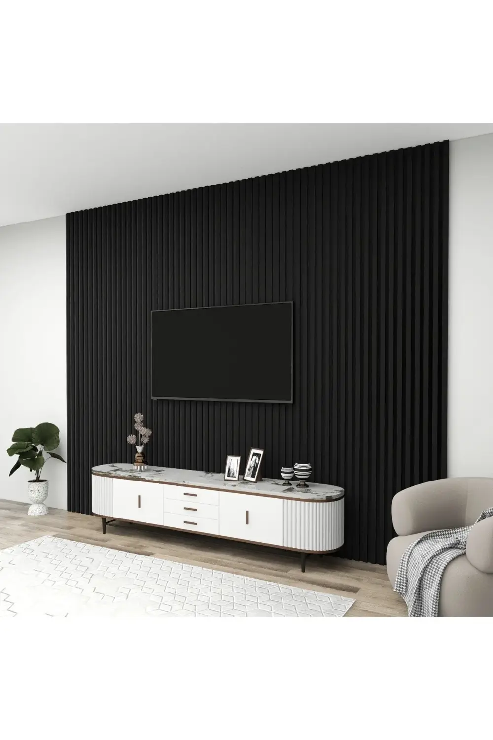 Akustik Duvar Paneli MDF Duvar Paneli 61x278 cm Akupanel Dekorati