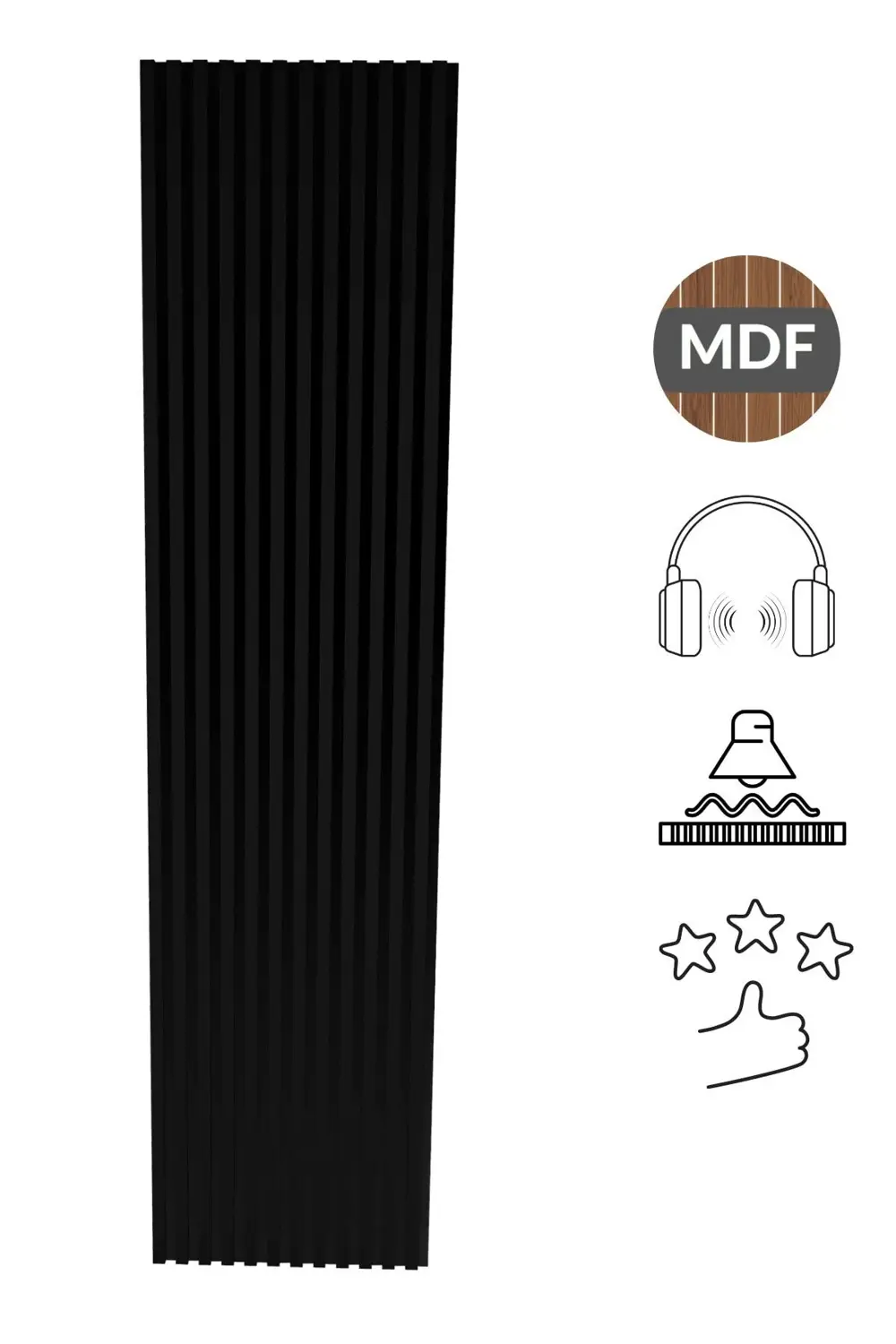 Akustik Duvar Paneli MDF Duvar Paneli 61x278 cm Akupanel Dekorati