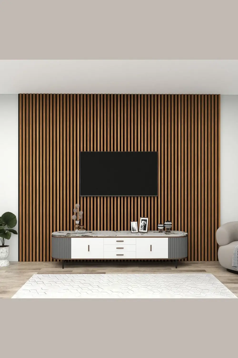 Akustik Duvar Paneli MDF Duvar Paneli 61x278 cm Akupanel Dekorati