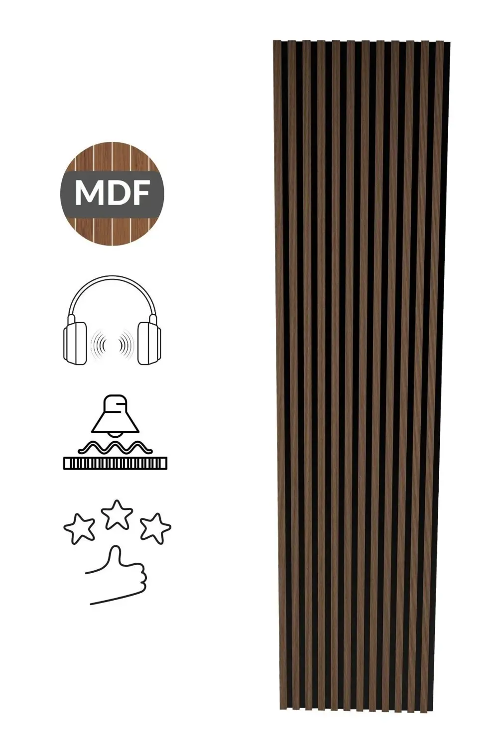 Akustik Duvar Paneli MDF Duvar Paneli 61x278 cm Akupanel Dekorati