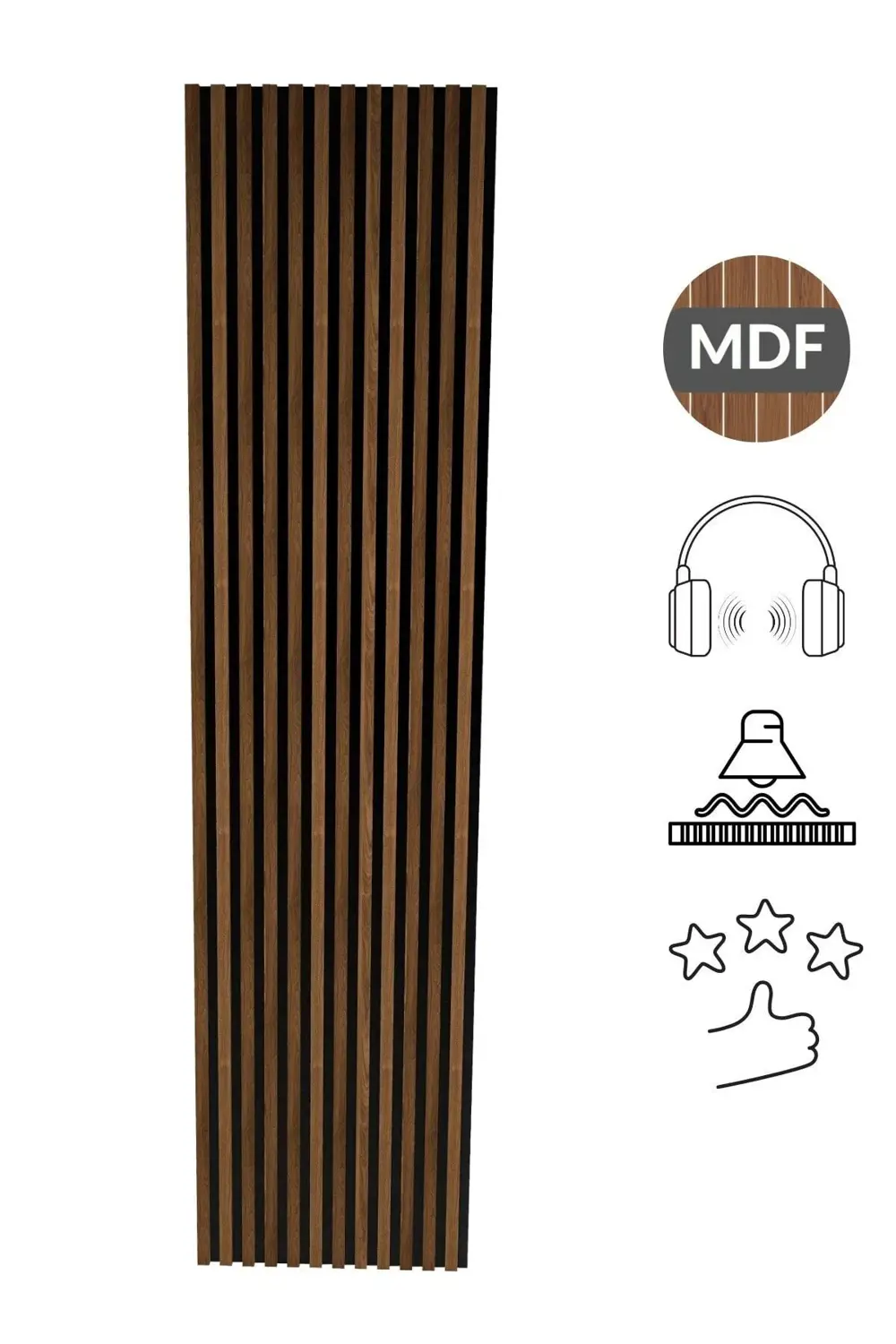 Akustik Duvar Paneli MDF Duvar Paneli 61x278 cm Akupanel Dekorati