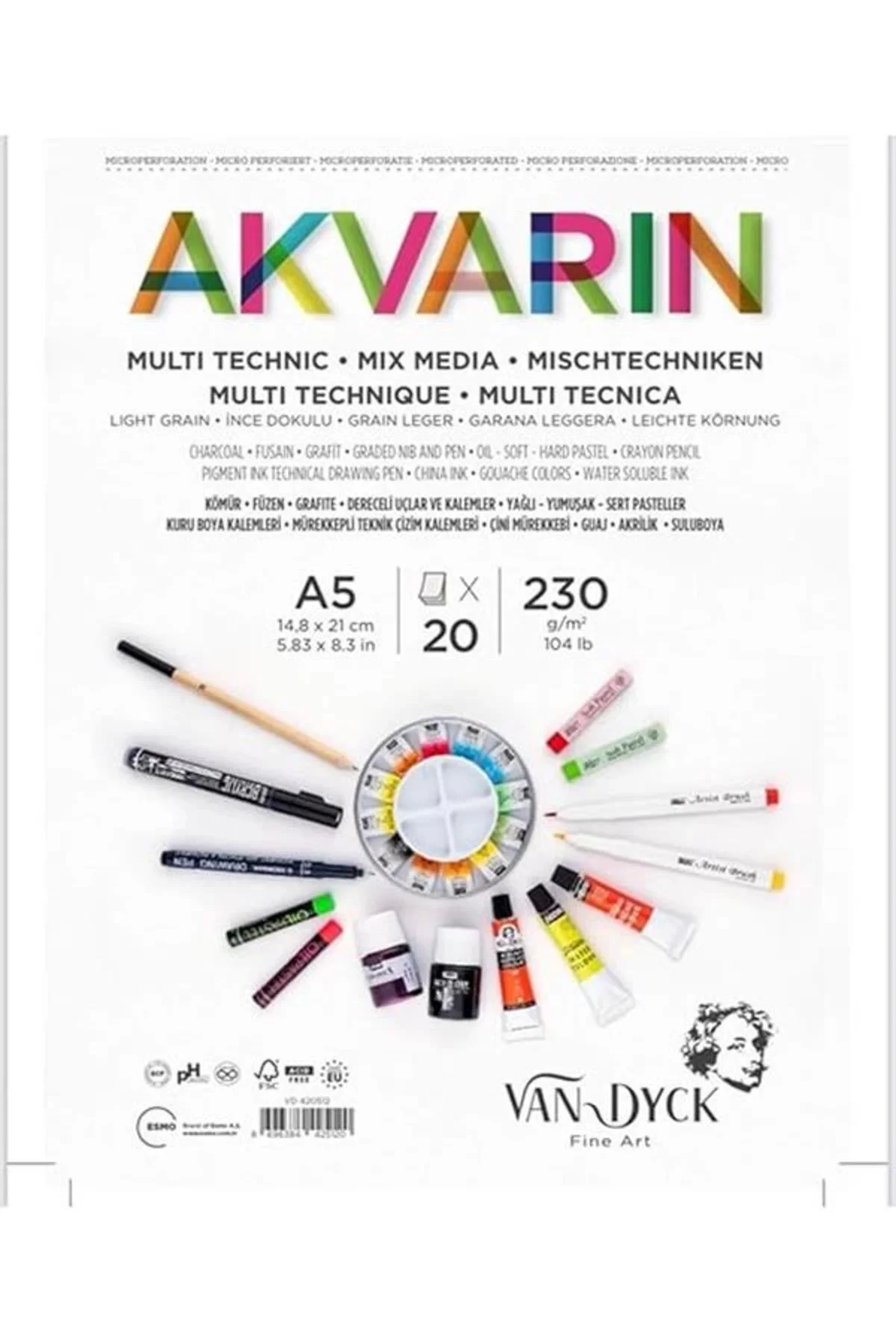 Akvarin Multipurpose A5 Üst Spiral 20 Yp.Suluboya Blok