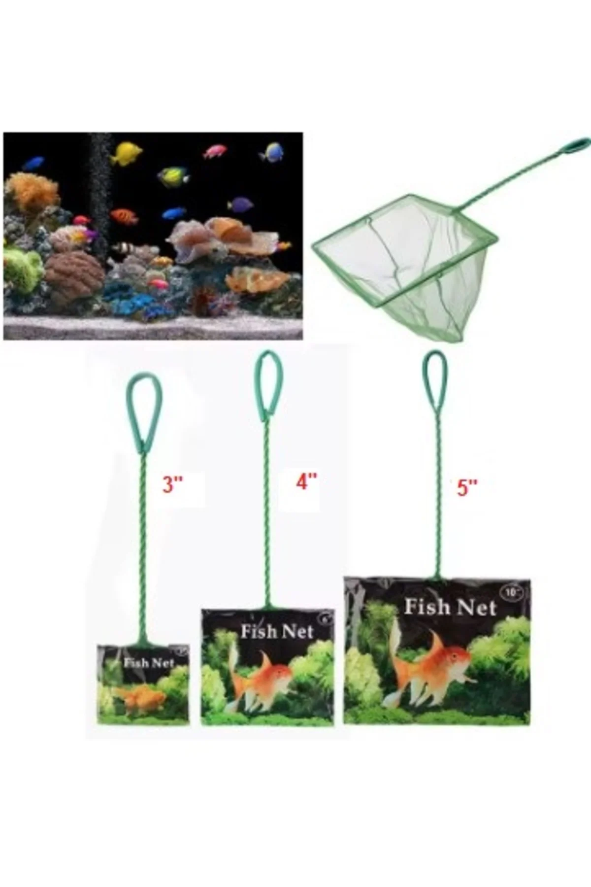 Akvaryum Balık Yakalama Kepçesi 3 inç 7 cm - Görsel 3