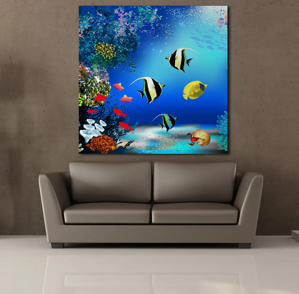 AKVARYUMDA BALIKLAR KANVAS TABLO