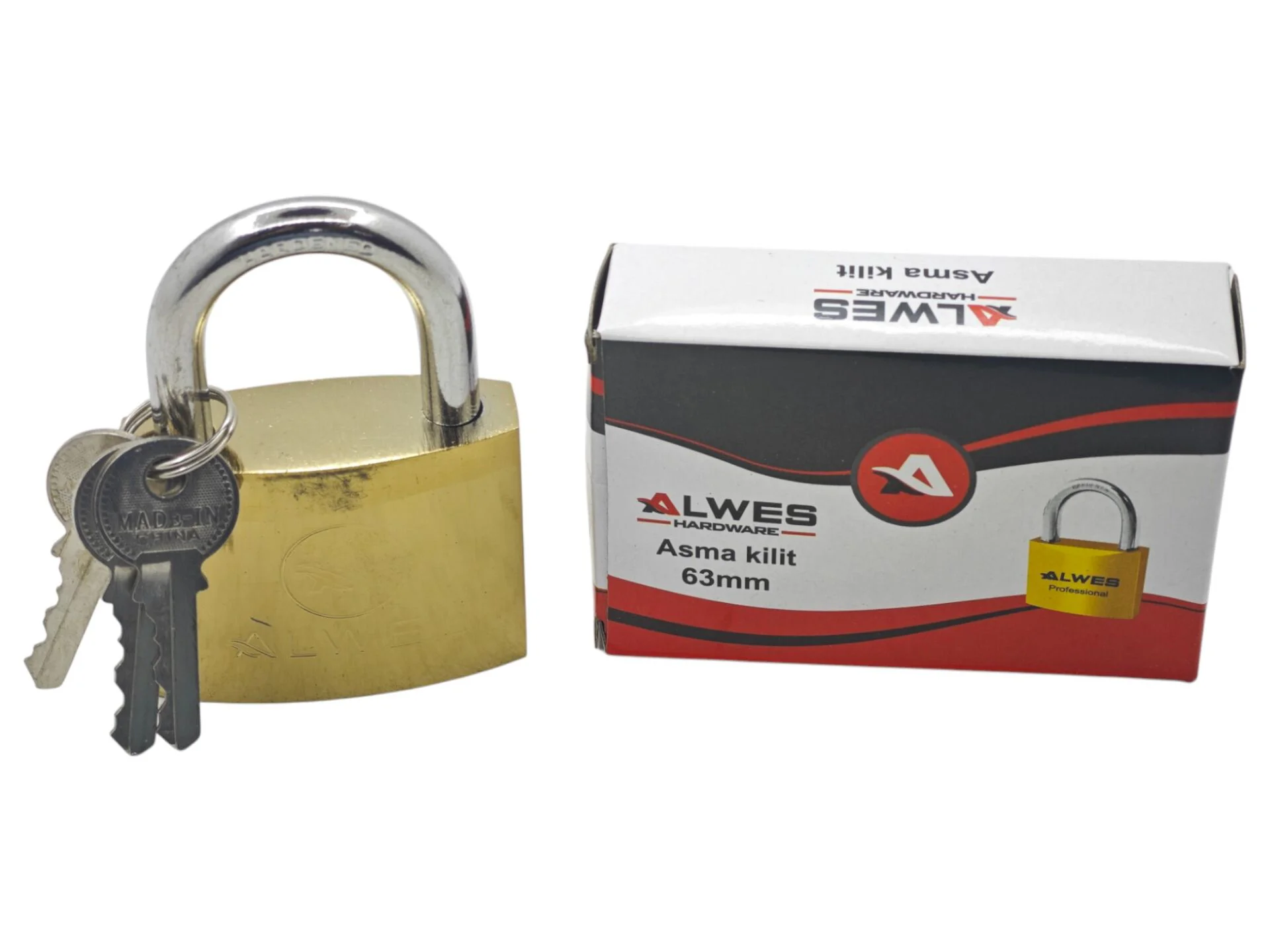 AL-2626   Alwes Sarı Asma Kilit 63mm Fiyatı, Yorumları ve Özellikleri