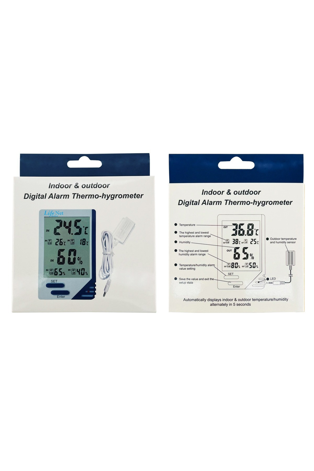 AL-6 Mini İç –Dış Mekan Dijital Isı ve Nem Ölçer Termometre prob 