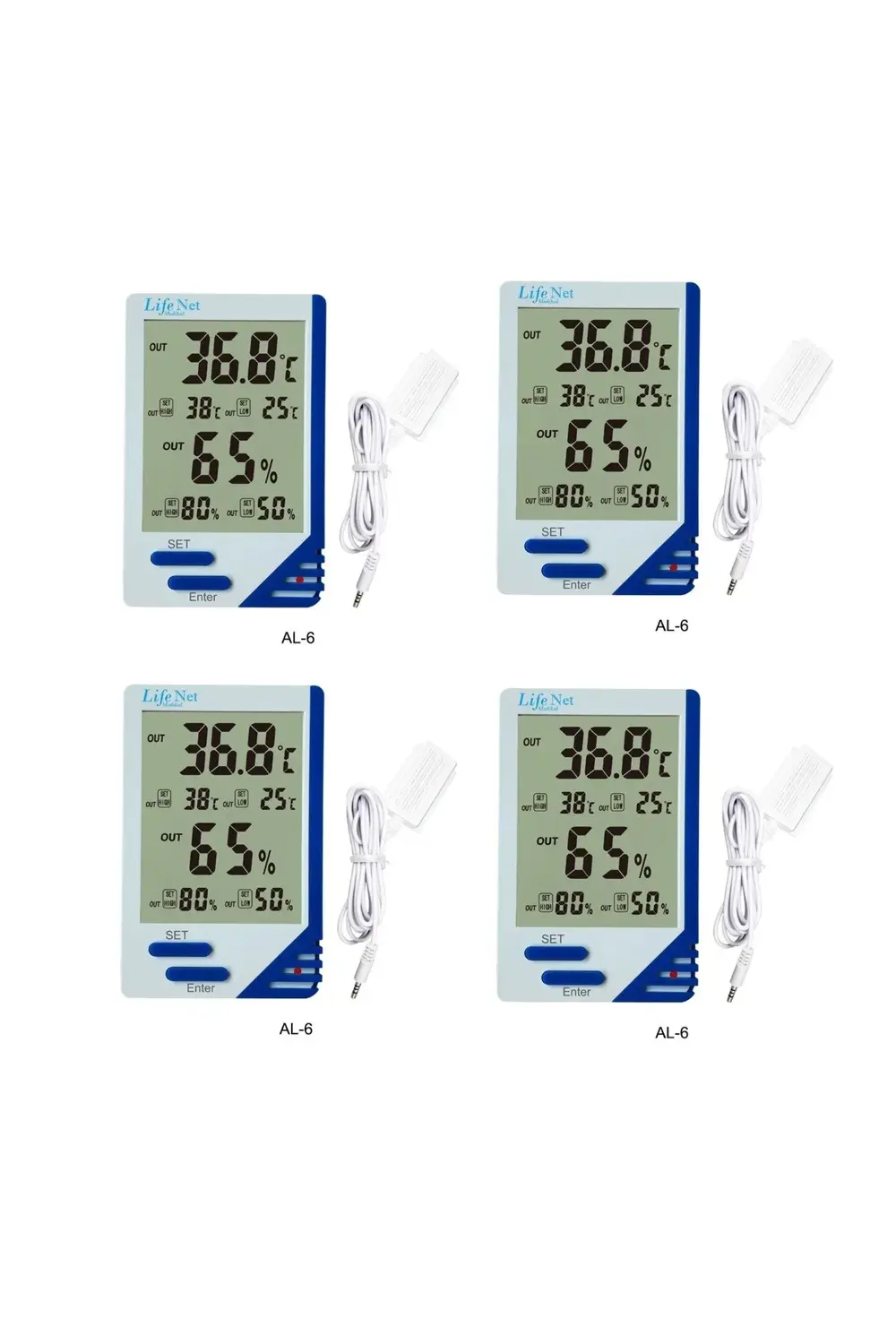 AL-6 Mini İç –Dış Mekan Dijital Isı ve Nem Ölçer Termometre prob