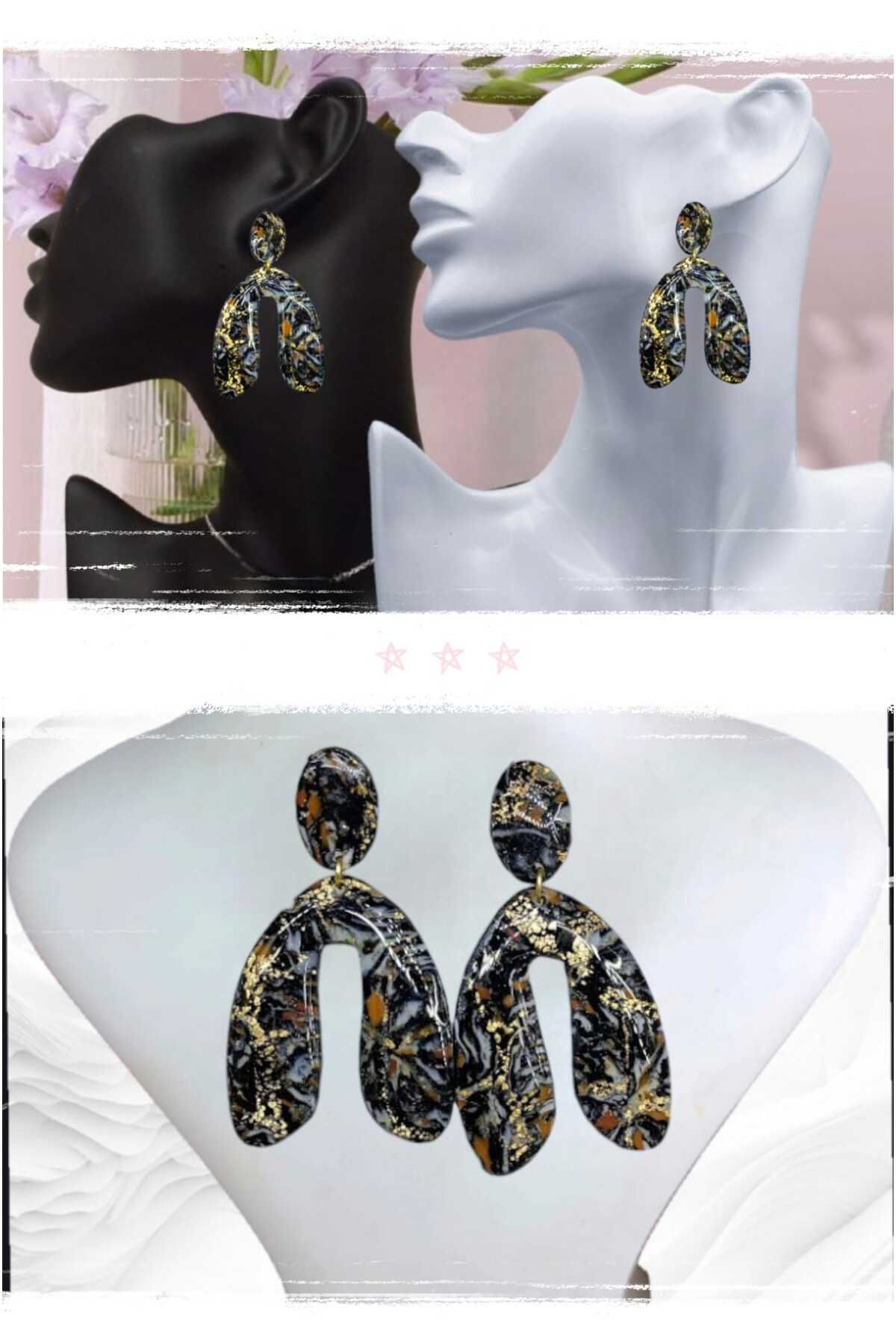 Alaca Aşkı Polimerkil El Yapımı Tasarım Küpe