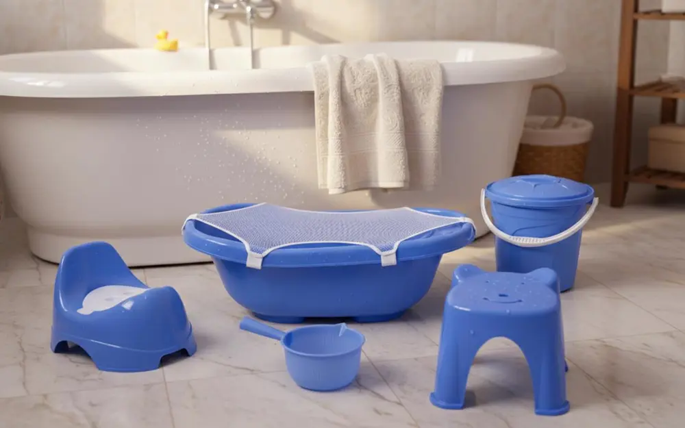 ALACA Bebek Banyo seti Fileli Mavi