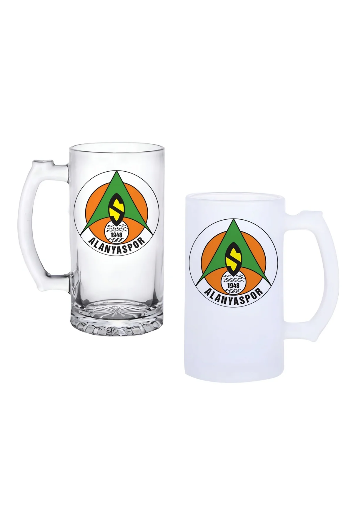 Alanyaspor Kulplu Bira Bardağı Buzlu veya Şeffaf Seçenekli 003