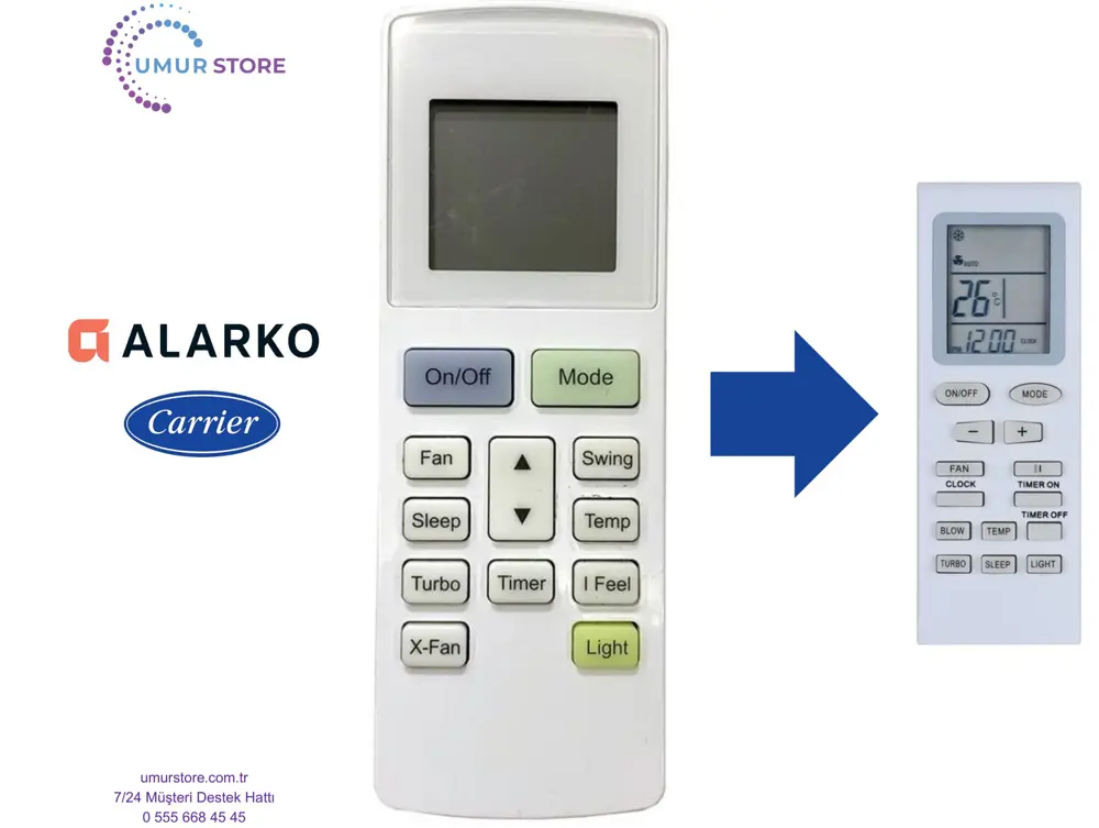 Alarko Flair Eşdeğer Klima Kumandası Alarko Flair Eşdeğer Klima Kumandası
