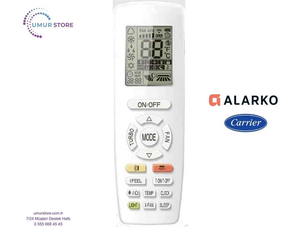 Alarko Flair FLR BSP1201HWI Uyumlu Klima Kumandası Alarko Flair FLR BSP1201HWI Uyumlu Klima Kumandası