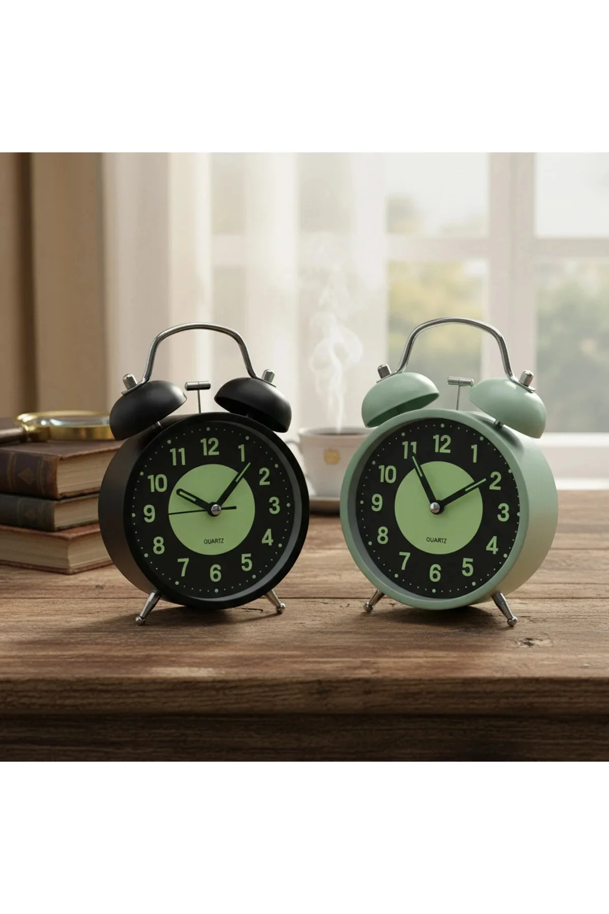 Alarm Clock NO-847 Yuvarlak Masa Çalar Saat Metal Kasa Renkli Pilli - Işıklı - Fosforlu Çap: 11CM BG Alarm Clock NO-847 Yuvarlak Masa Çalar Saat Metal Kasa Renkli Pilli - Işıklı - Fosforlu Çap: 11CM BG