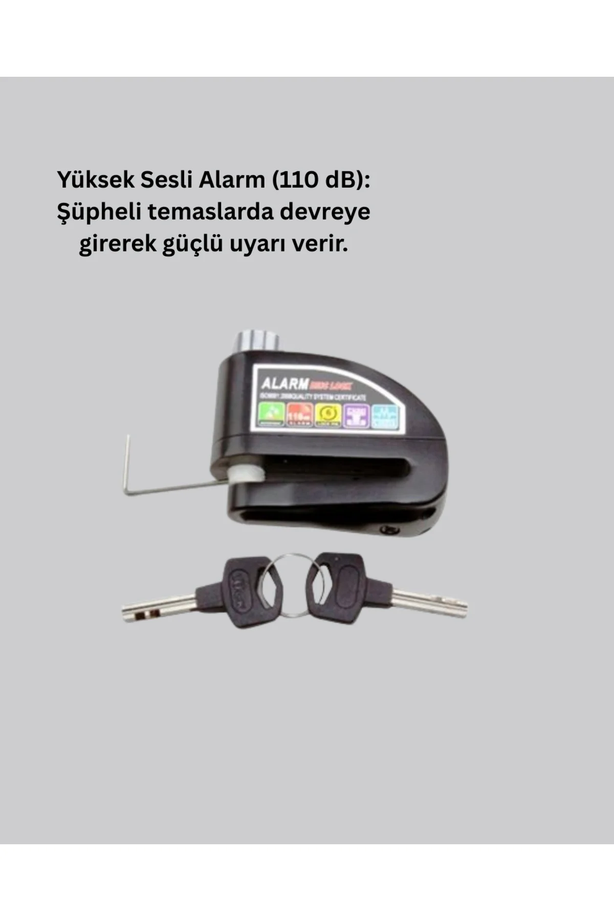 Alarm Disk Fren Kilidi Paslanmaz Çelik Motosiklet Scooter Bisiklet - Görsel 2