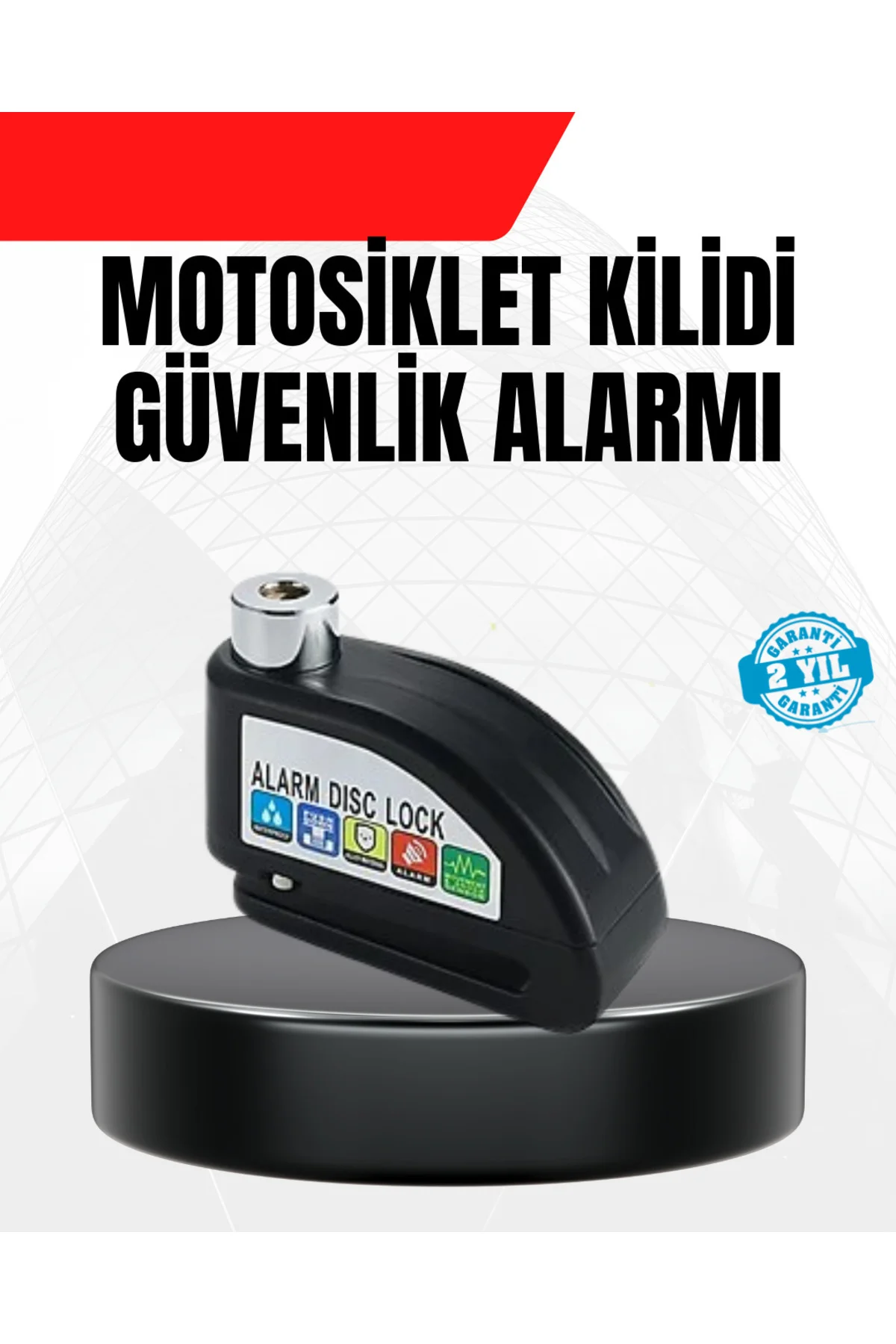 Alarm Disk Fren Kilidi Paslanmaz Çelik Motosiklet Scooter Bisikle