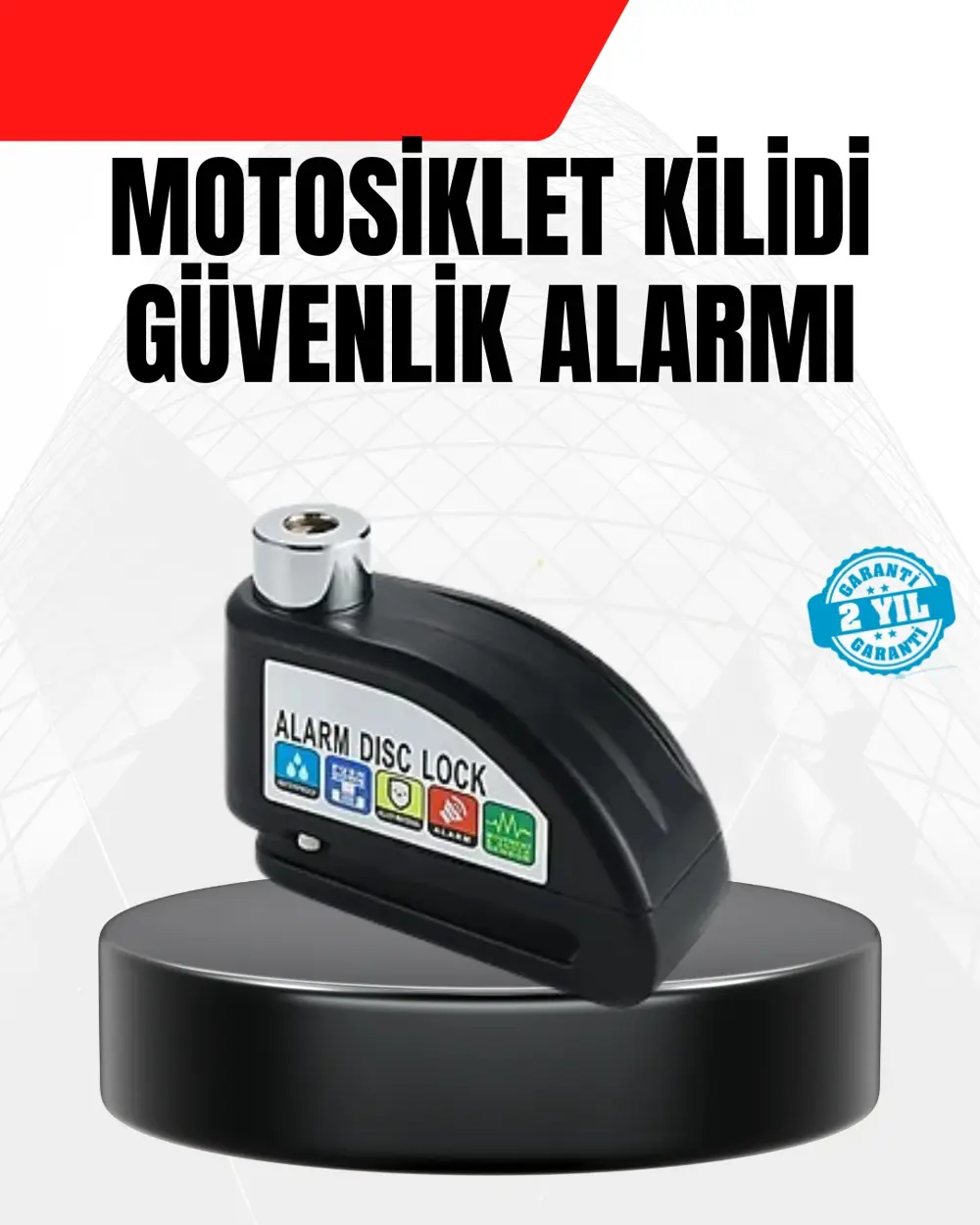 Alarm Disk Fren Kilidi Paslanmaz Çelik Motosiklet Scooter Bisikle