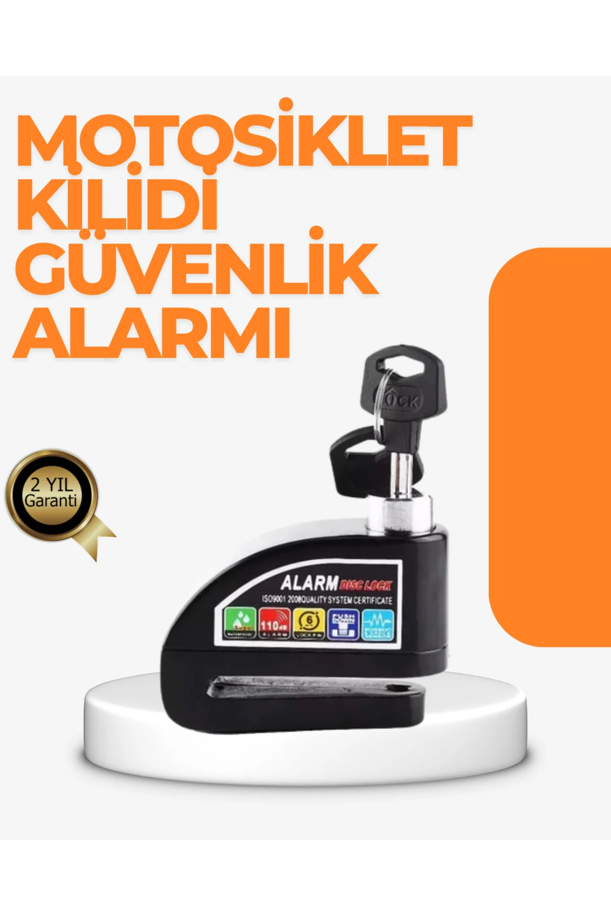 Alarm Sensörlü Disk Kilidi Motosiklet Scooter Bisiklet Güvenlik