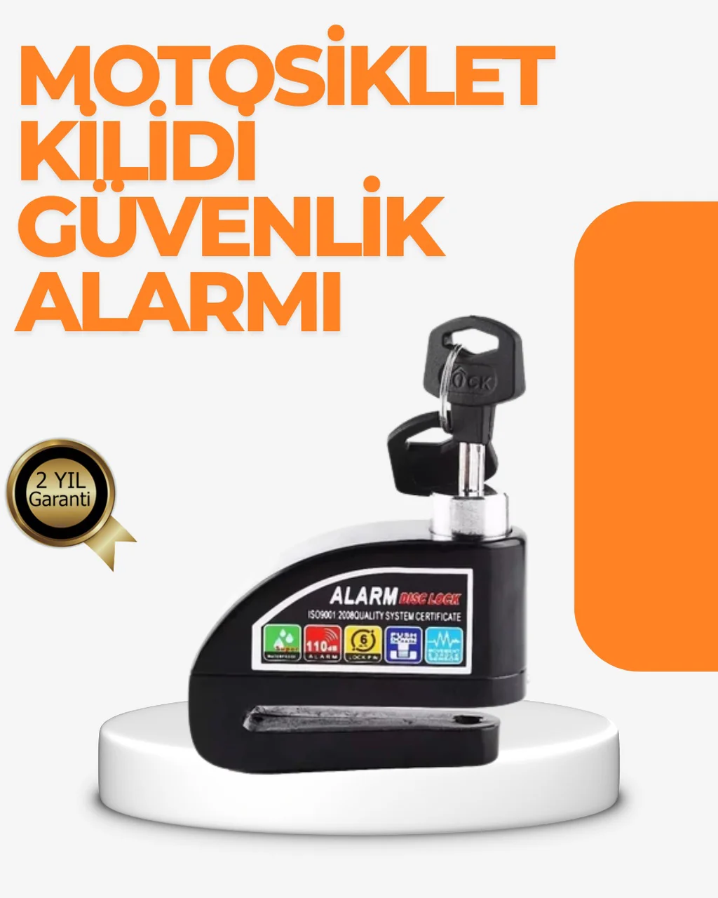 Alarm Sensörlü Disk Kilidi Motosiklet Scooter Bisiklet Güvenlik - Lisinya Fiyatı, Yorumları ve Özellikleri