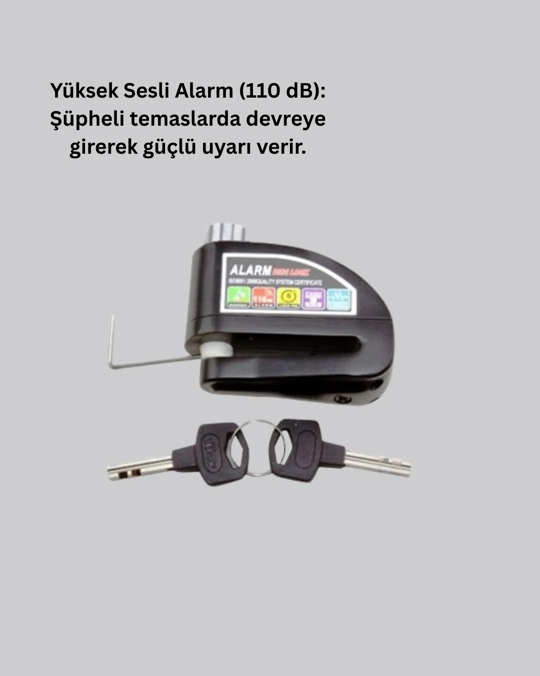 Alarm Sensörlü Disk Kilidi Motosiklet Scooter Bisiklet Güvenlik Yeni Nesil