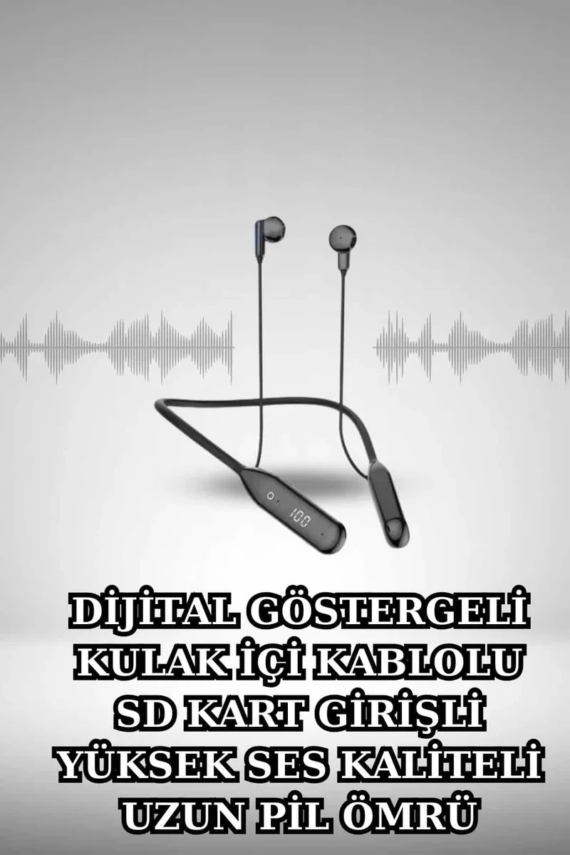 Alarm ve Titreşim Özellikli Akıllı Saat ve Mikrofonlu Kablolu Bluetooth Kulaklık 60 Saat