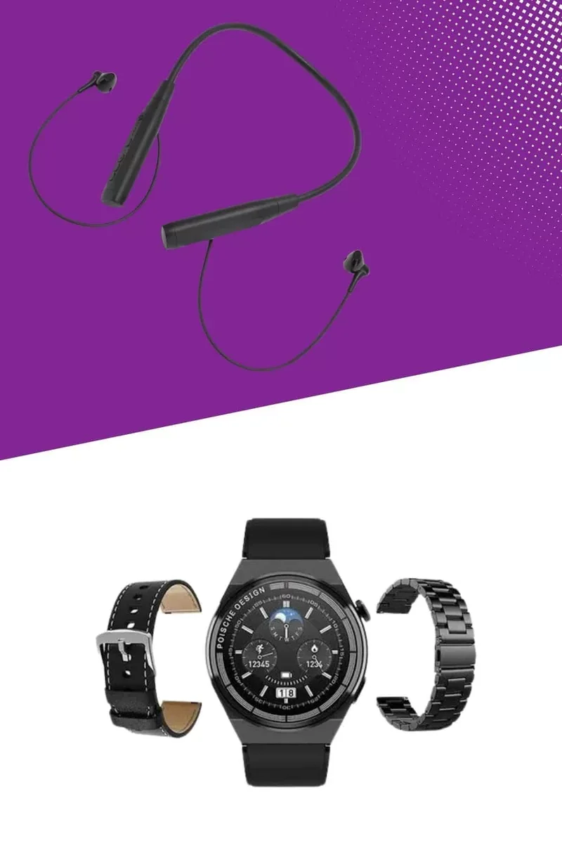 Alarm ve Titreşim Özellikli Akıllı Saat ve Mikrofonlu Kablolu Bluetooth Kulaklık 60 Saat Pil Ömrü - Sağlık Takibi
