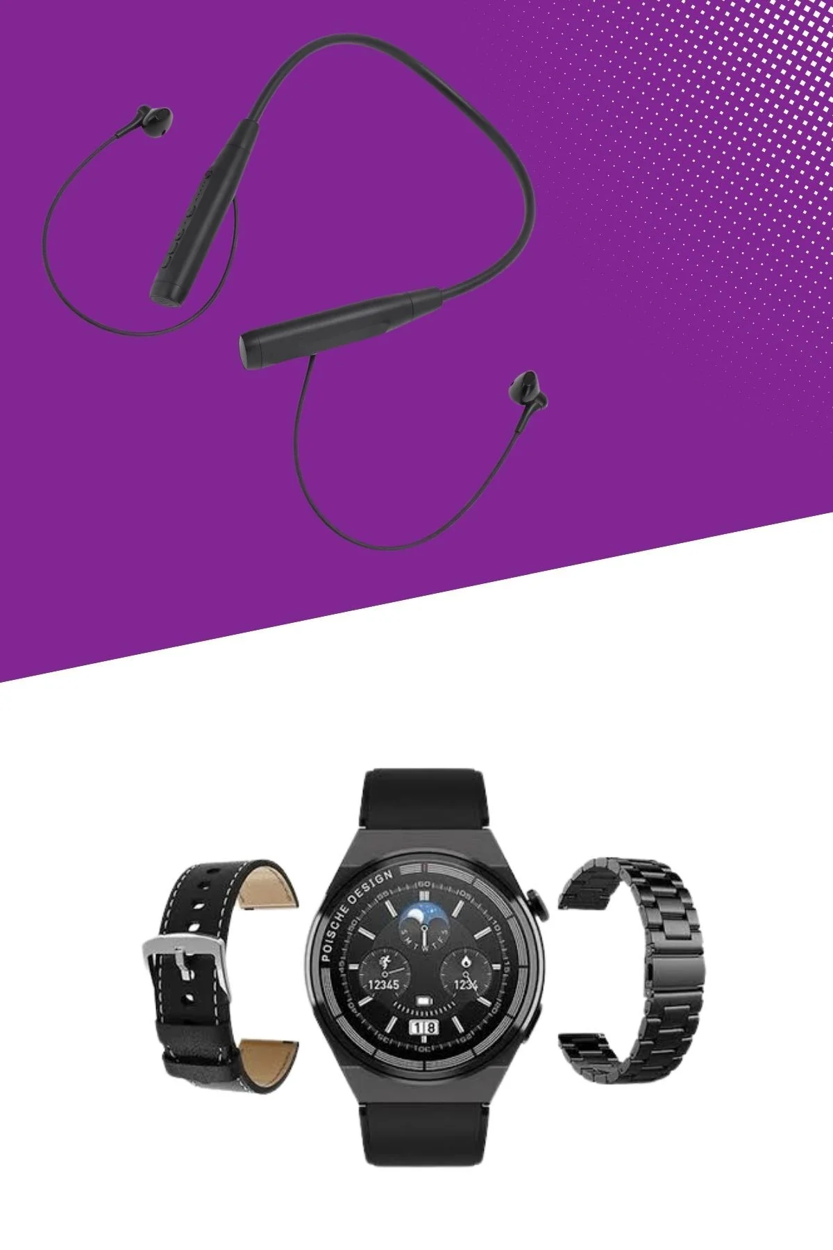 Alarm ve Titreşim Özellikli Akıllı Saat ve Mikrofonlu Kablolu Bluetooth Kulaklık 60 Saat - Görsel 4