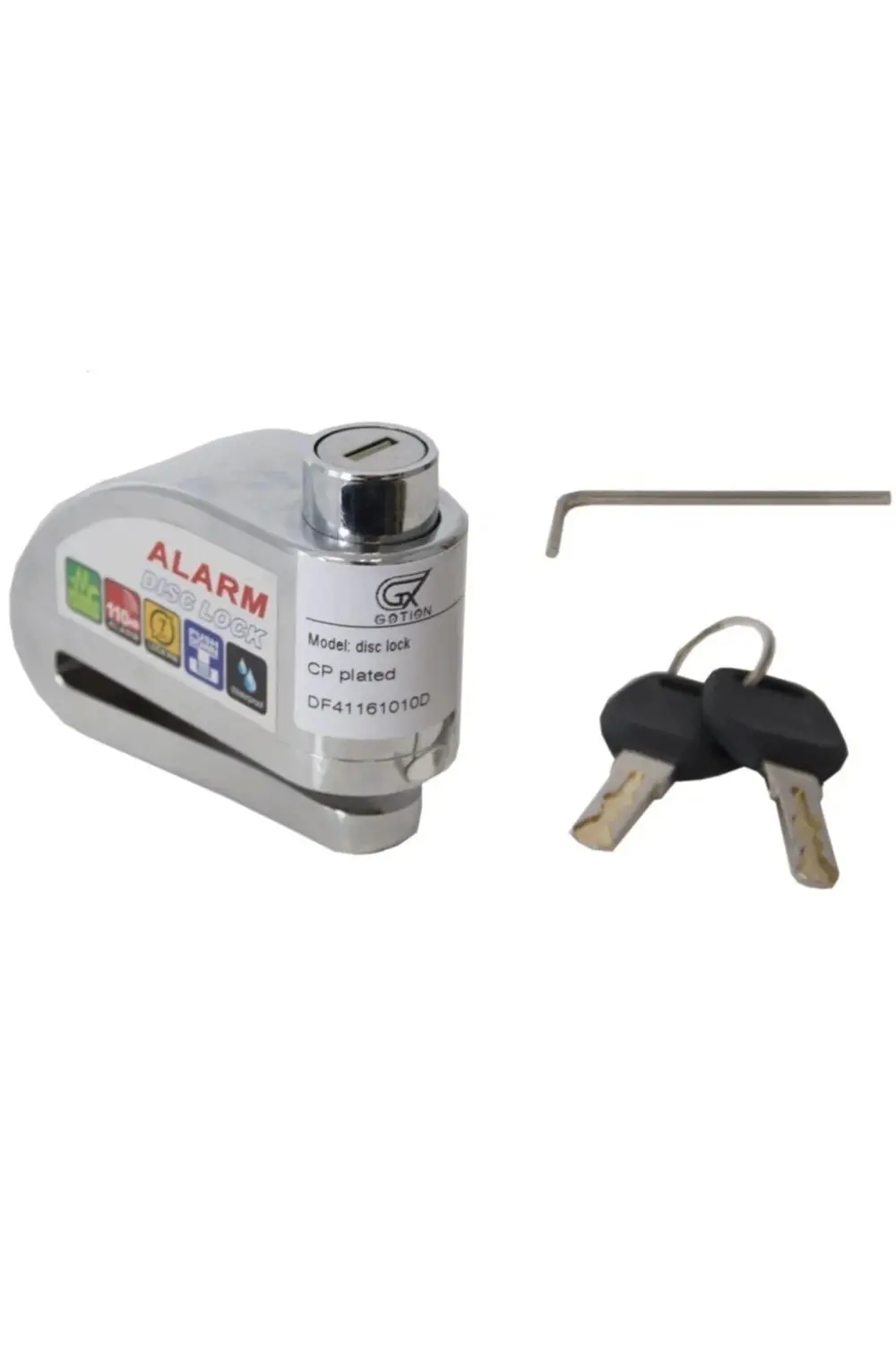 Alarmlı Motosiklet Disk Kilidi 110 Desibel Krom Bisiklet Scooter