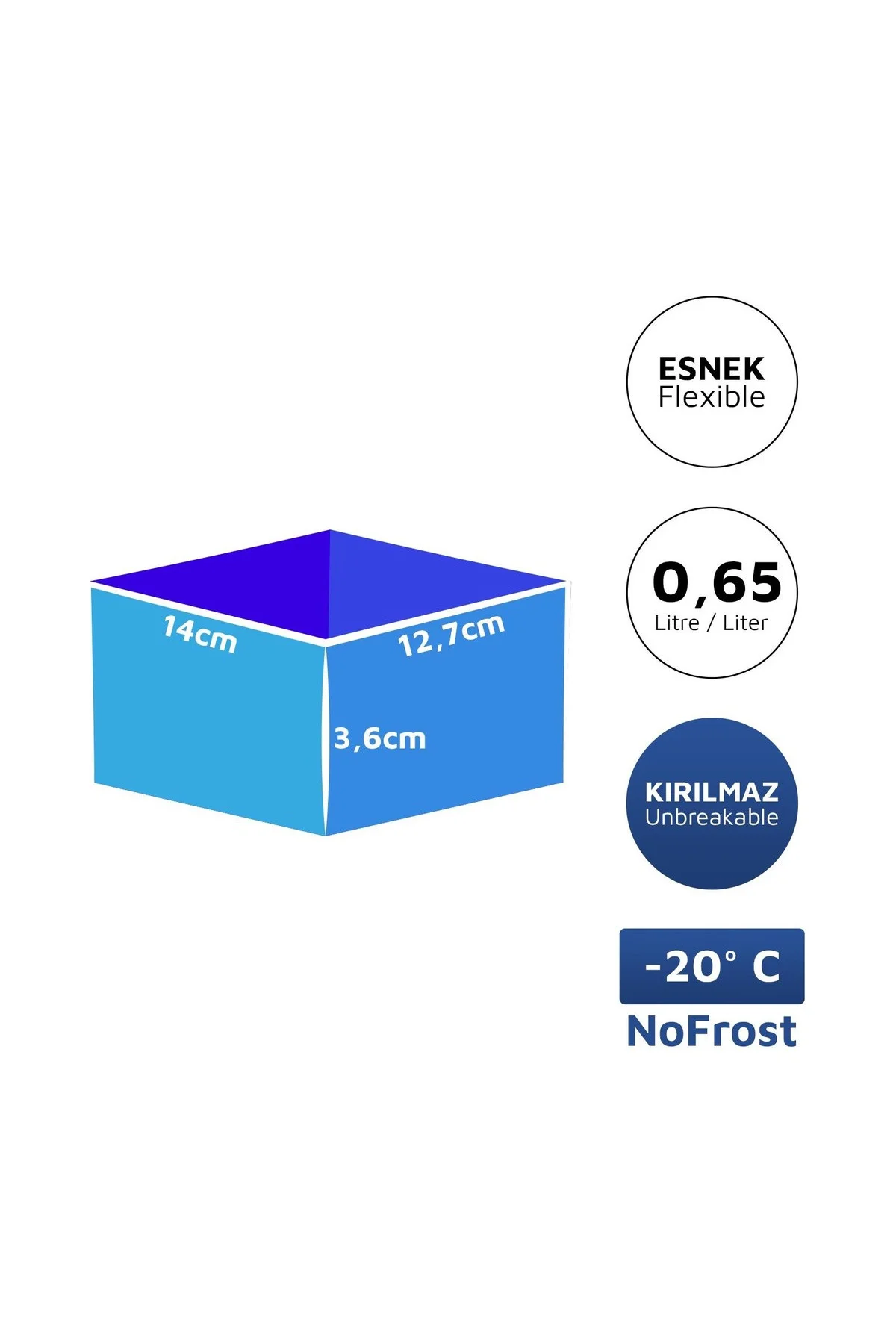 Alaska Nofrost Saklama Kabı 0.65 Litre Tekli ( -20 Dereceye Dayanıklı )