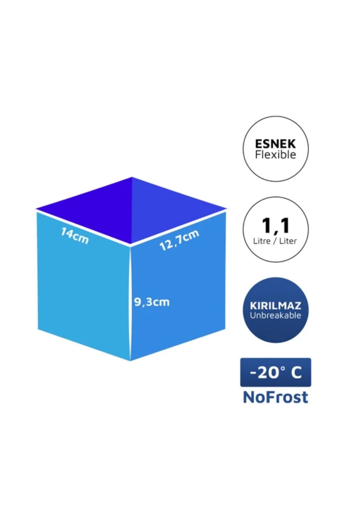 Alaska Nofrost Saklama Kabı 1,1 Litre Tekli ( -20 Dereceye Dayanıklı )