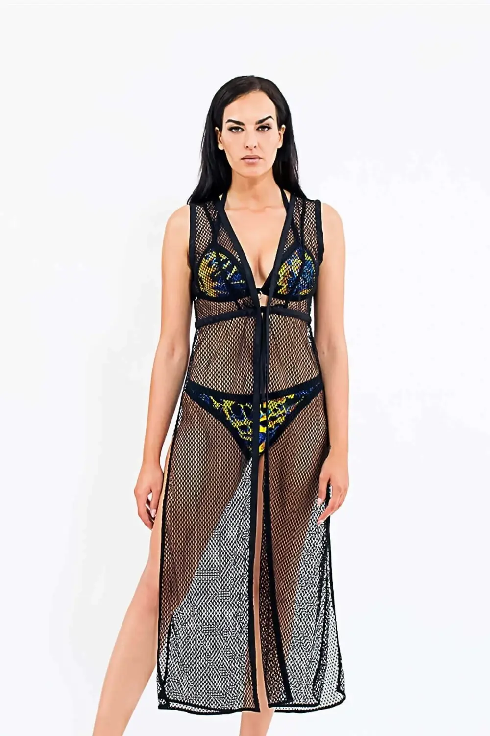 Alaya Maxi Pareo Kimono Siyah