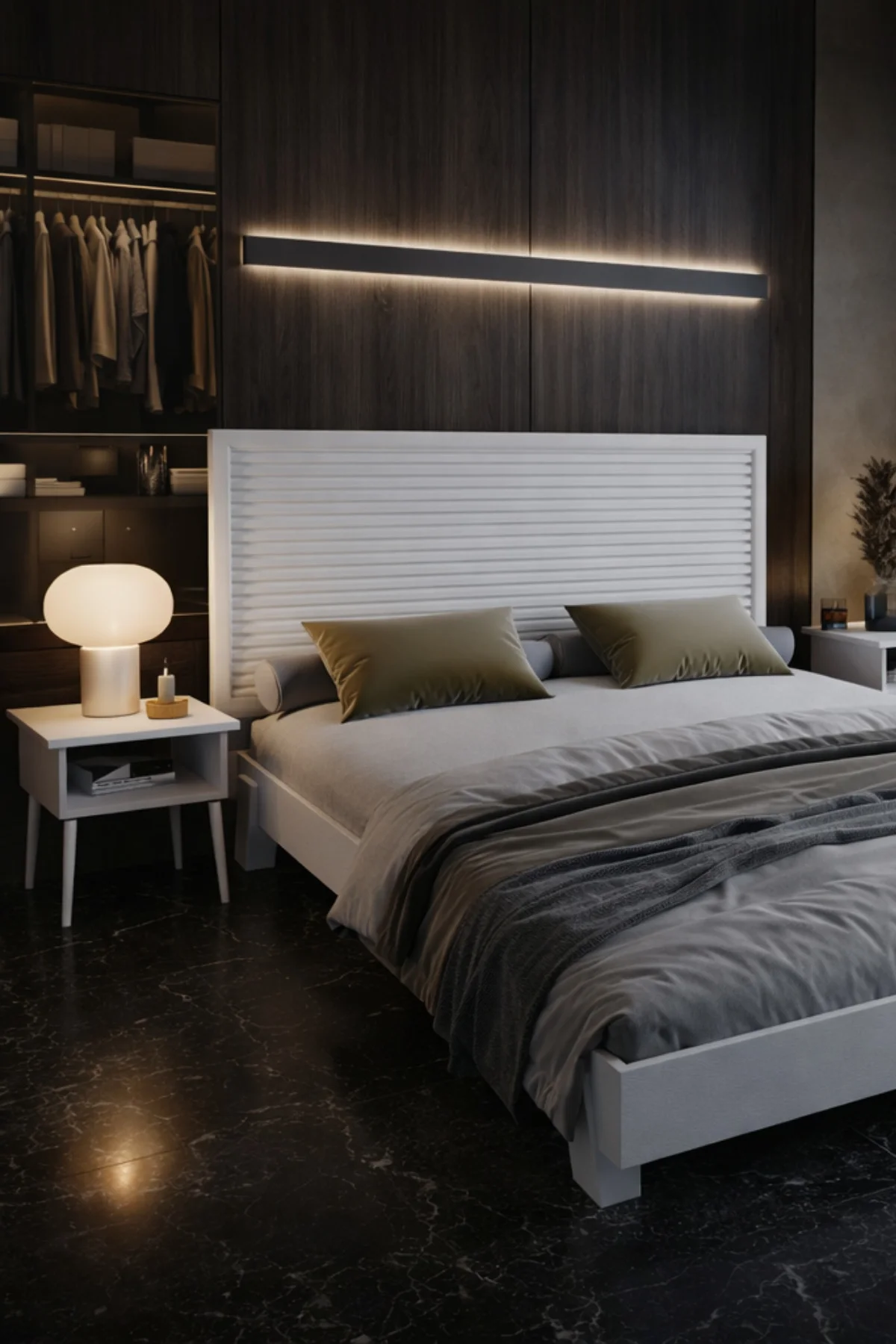 Alaz Model Yatay Başlıklı Ahşap Karyola- Ahşap Karyola Yatay Çizgili Modern Başlık Fiyatı, Yorumları ve Özellikleri