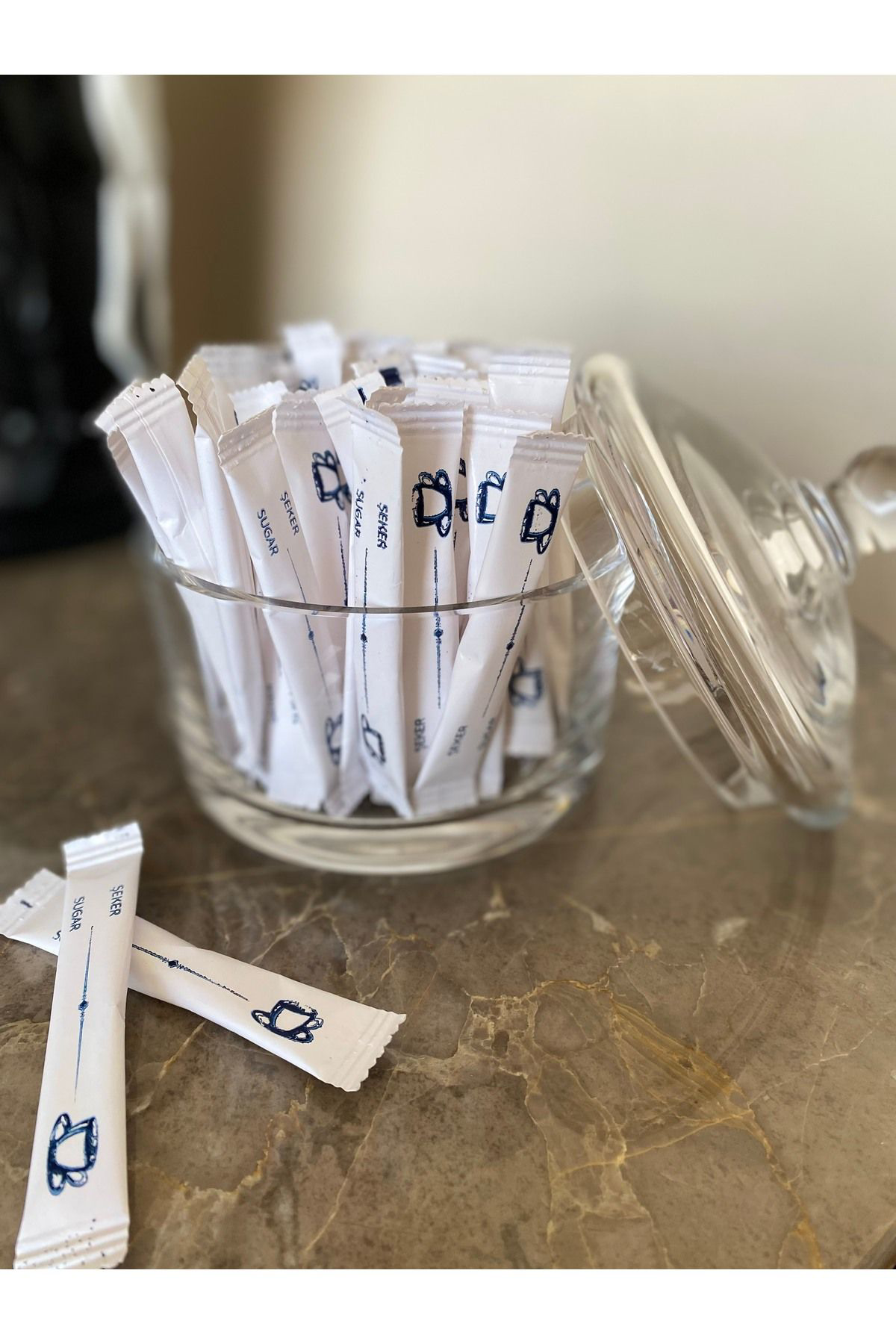 İslakmendilcim Alazpack Stick Şeker Beyaz Baskili 3Gr 100 Adet
