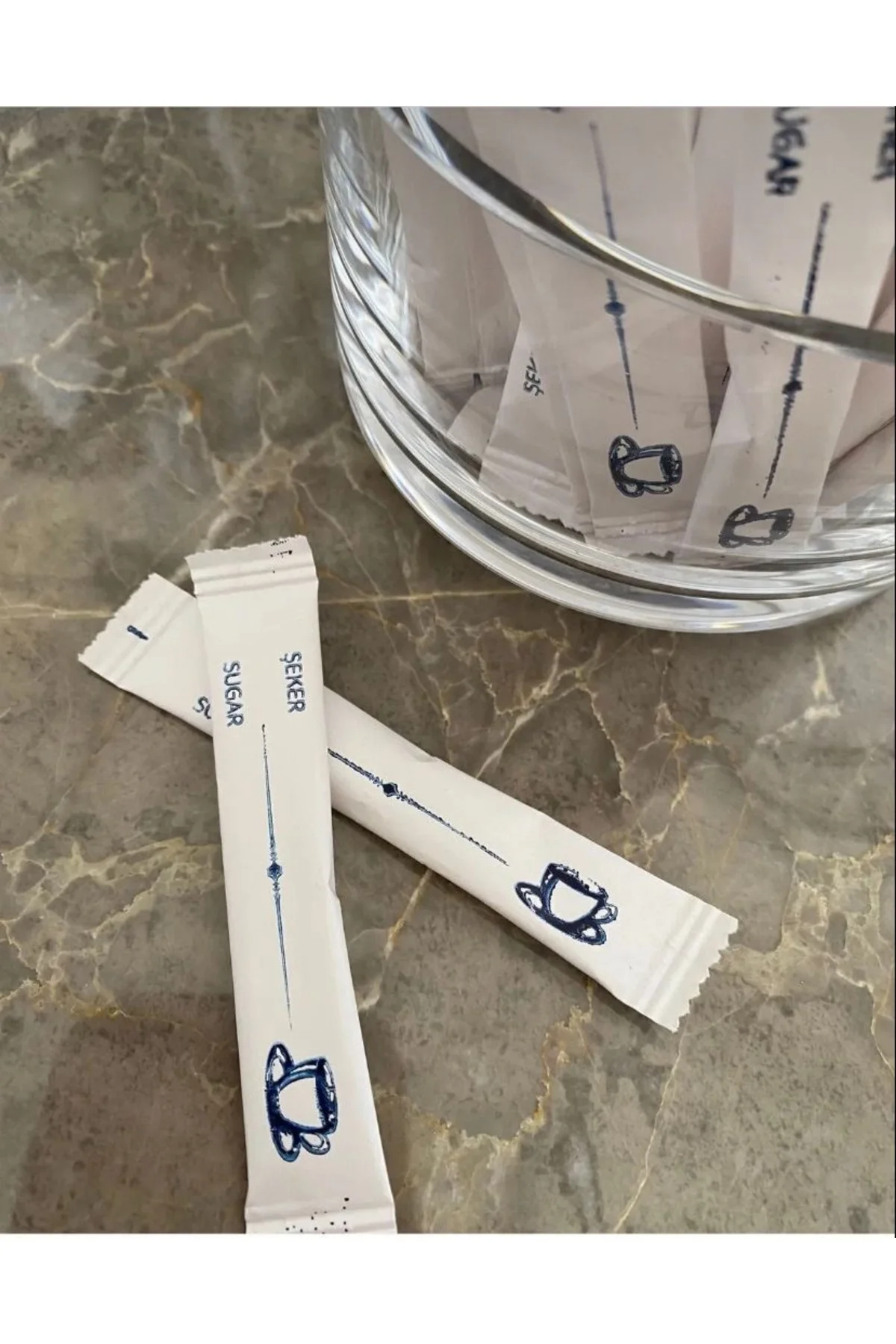 Alazpack Stick Şeker Beyaz Şeker Toz Şeker Çubuk Şeker Baskılı 3g