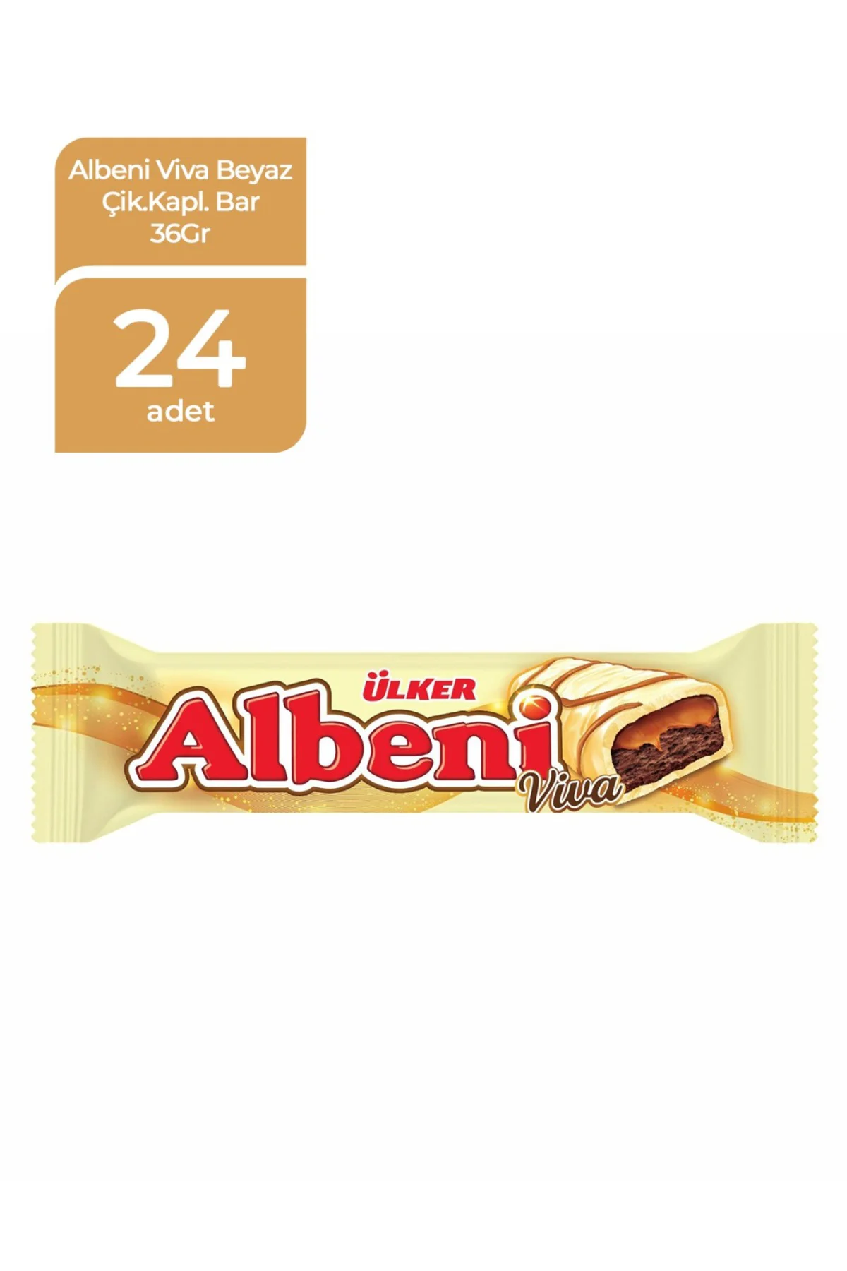 ALBENİ Beyaz Çikolata Kaplamalı Bar - 36 gram - 24 Adet