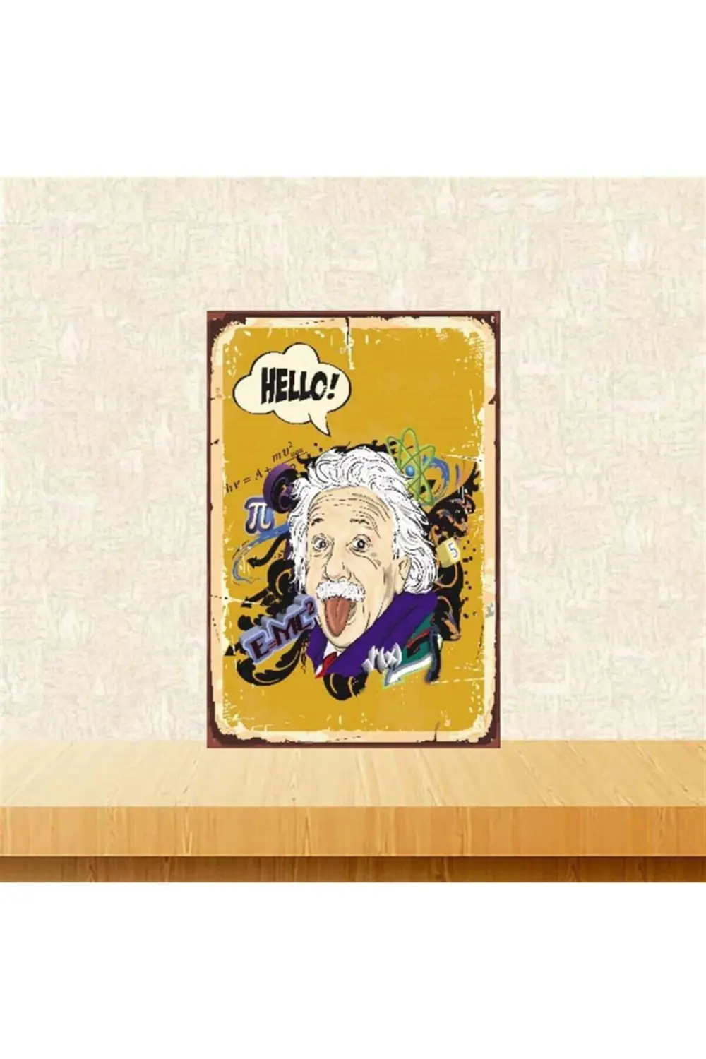 Albert Einstein 20-30 Cm Retro Ahşap Poster