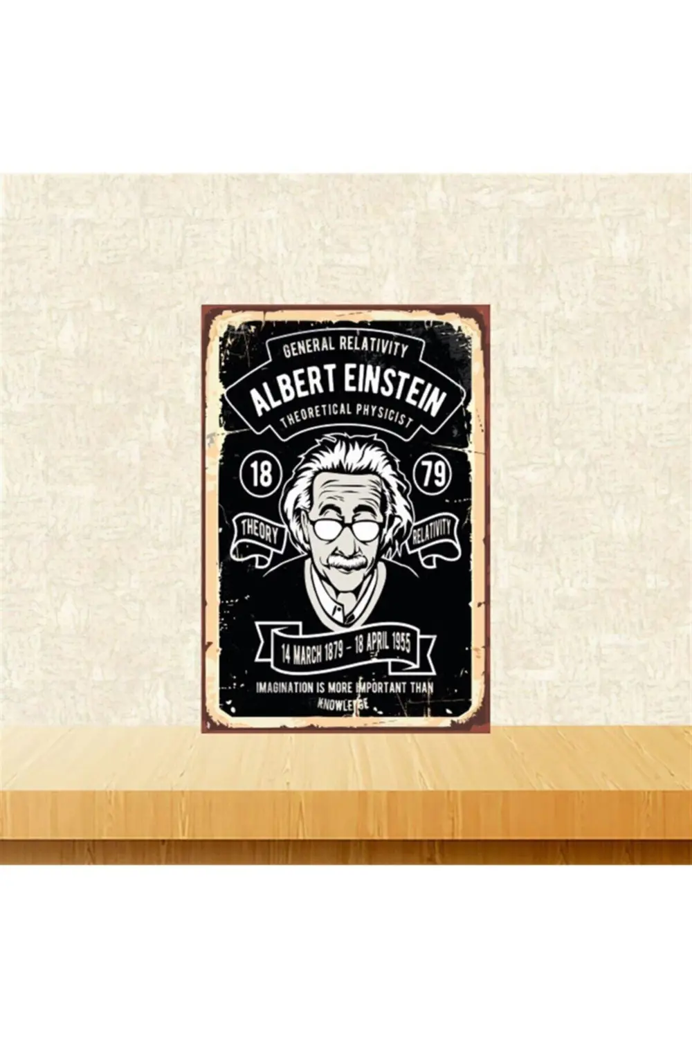 Albert Einstein General Relativity 20-30 Cm Retro Ahşap Tablo Tkf