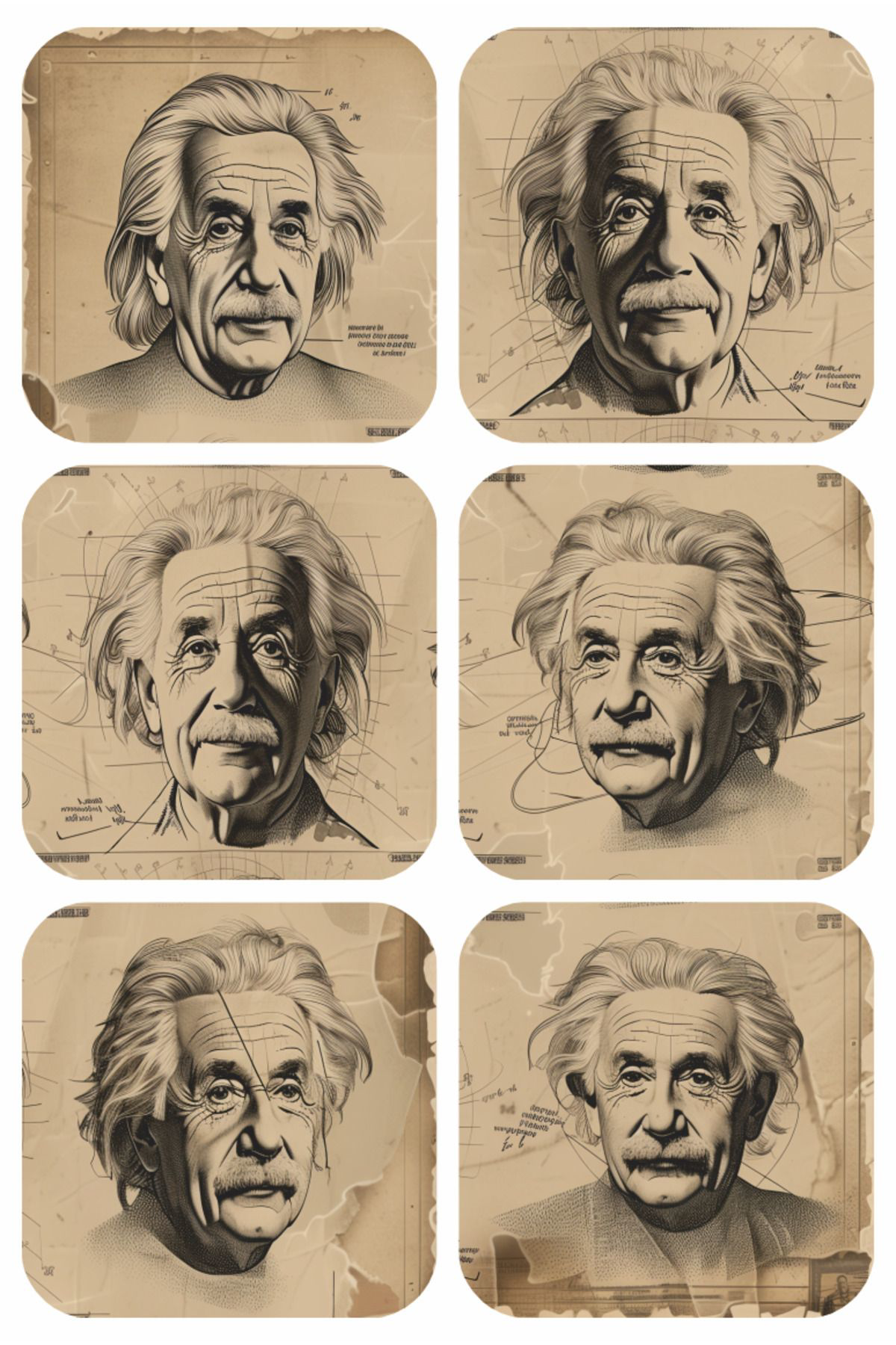 Pi Dekorasyon Albert Einstein Fizik Kimya Atom Uzay Bilim Temalı Ev Dekor 6Lı R