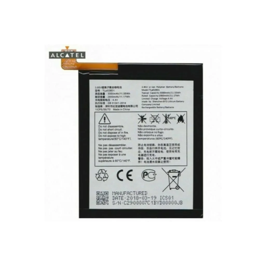 Alcatel 3 Ot 5052D-Alcatel 5 5086D-Alcatel 3L Pil Batarya Tlp029D Alcatel 3 Ot 5052D-Alcatel 5 5086D-Alcatel 3L Pil Batarya Tlp029D