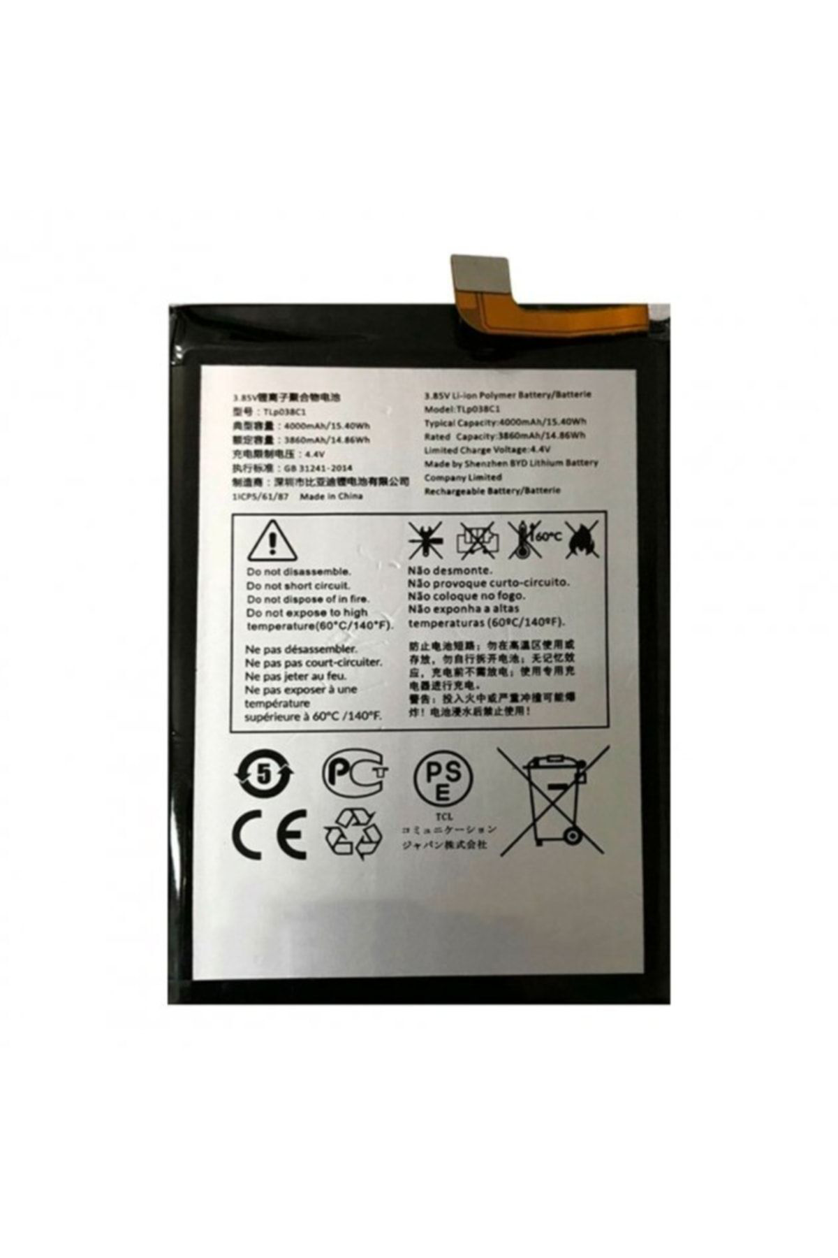 Asia Alcatel 5V 5060 Tlp038c1 Batarya Pil